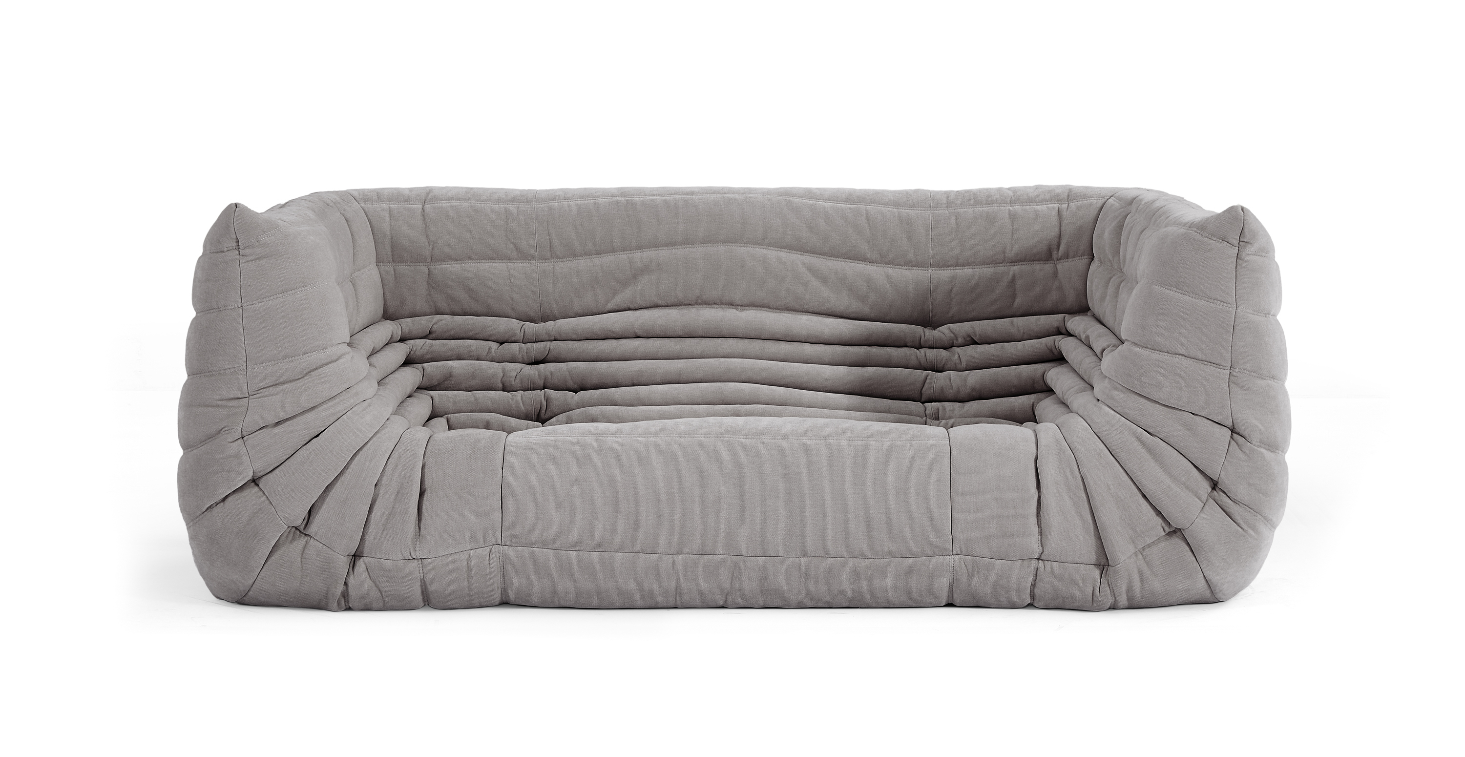 Michel Ducaroy Quayside 3 Seater Medium Fabric Sofa With Arms -  Chenille Light Grey