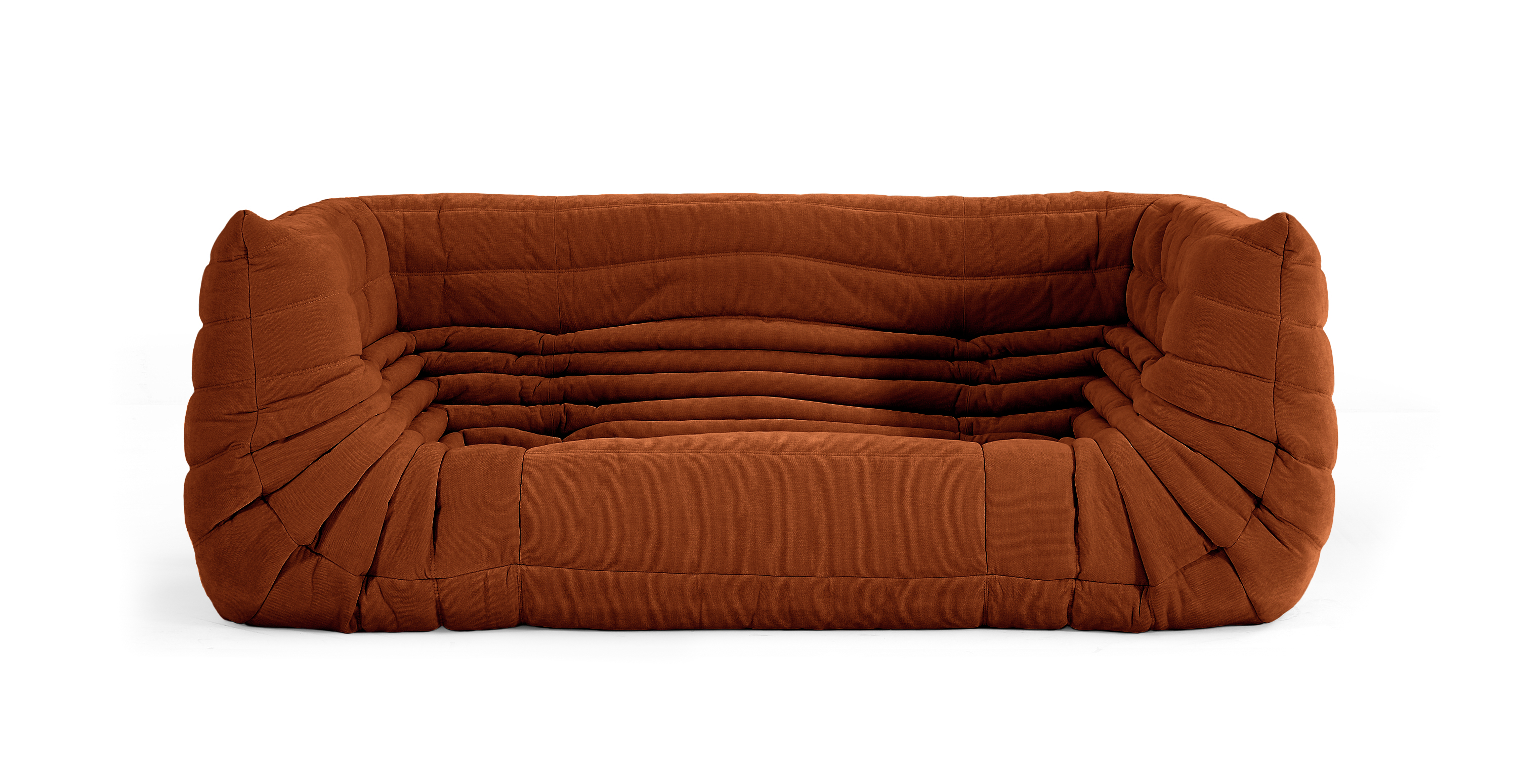 Michel Ducaroy Quayside 3 Seater Medium Fabric Sofa With Arms -  Chenille Orange