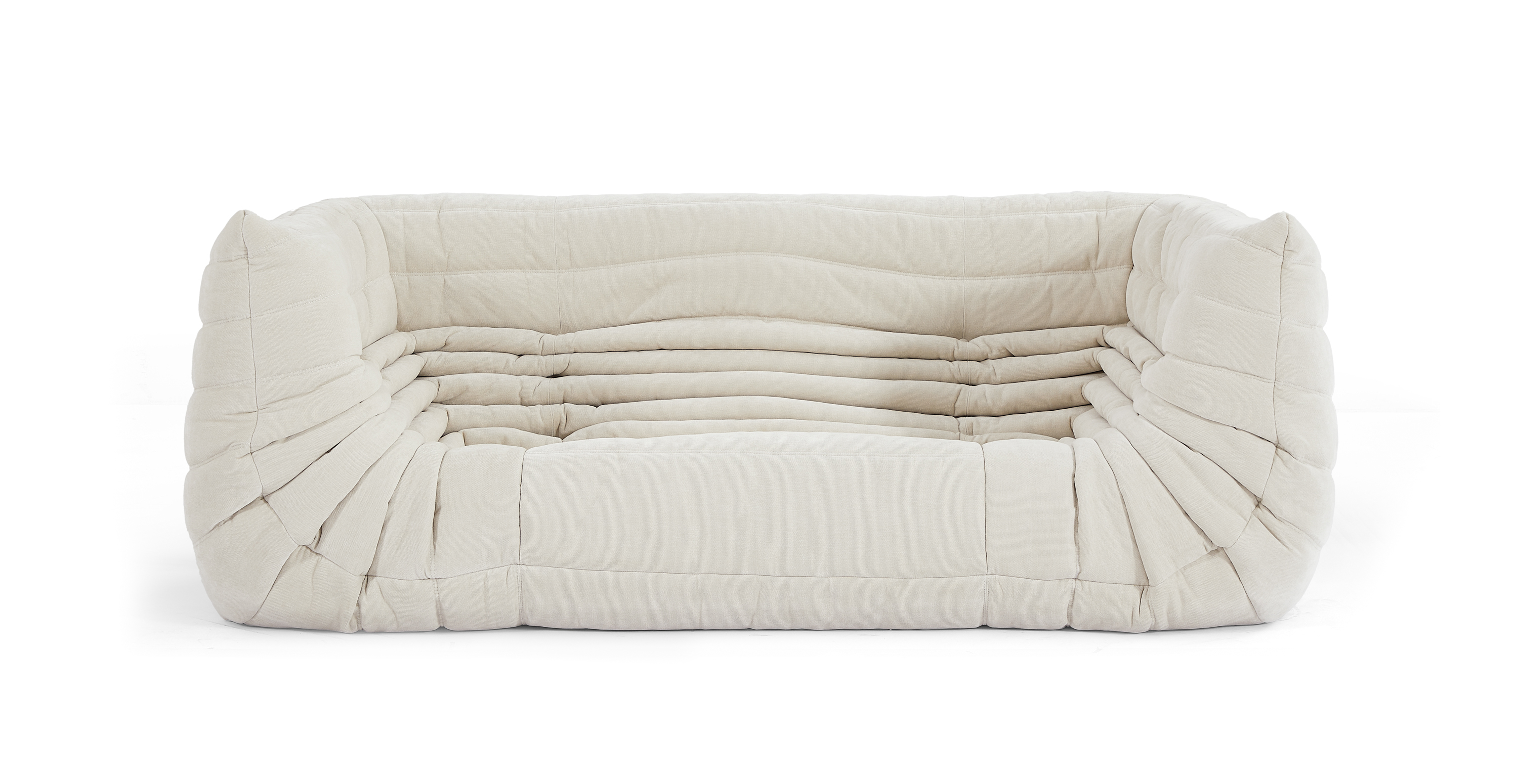 Michel Ducaroy Quayside 3 Seater Medium Fabric Sofa With Arms -  Chenille Beige