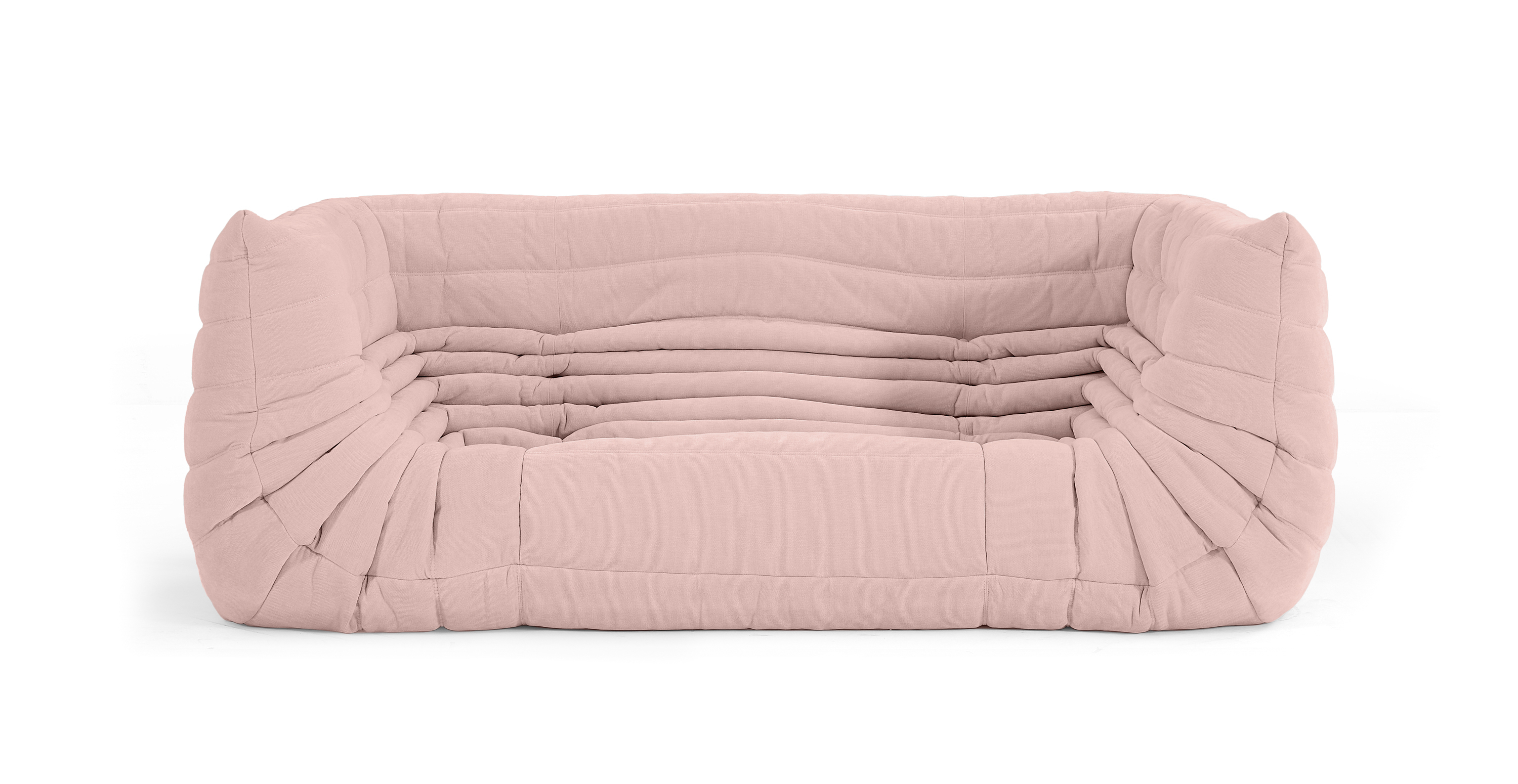 Michel Ducaroy Quayside 3 Seater Medium Fabric Sofa With Arms -  Chenille Pink