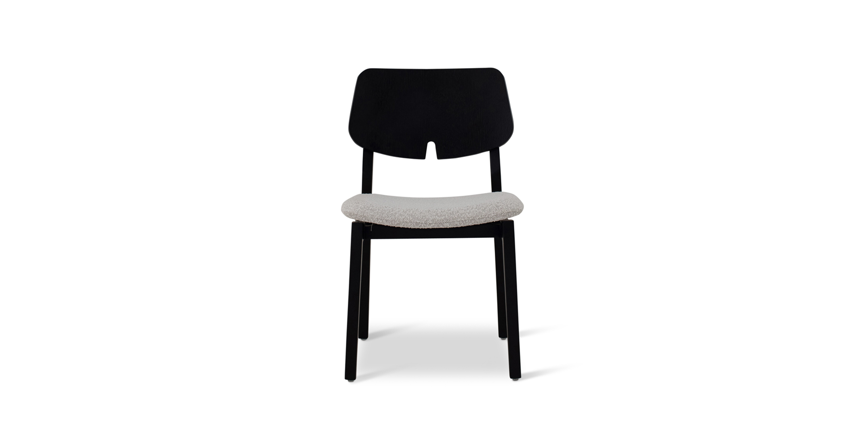 Cherry Modern Upholstered Side Chair -  Ebano Frame Boucle Crafted Glaze