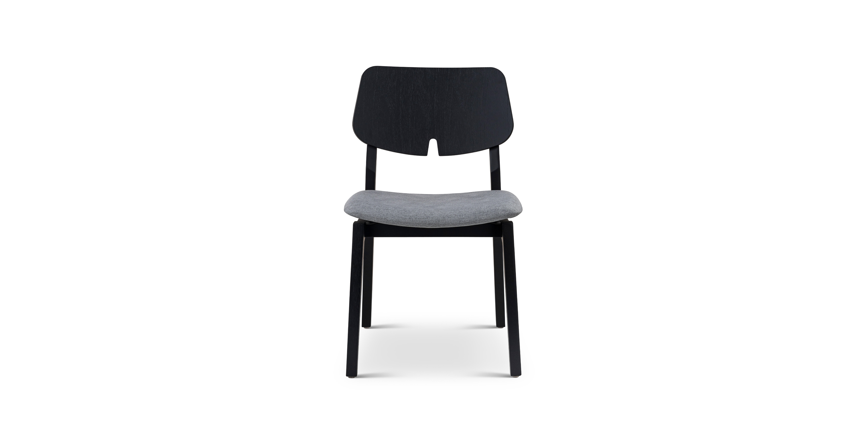 Cherry Modern Upholstered Side Chair -  Ebano Frame Essence Grey