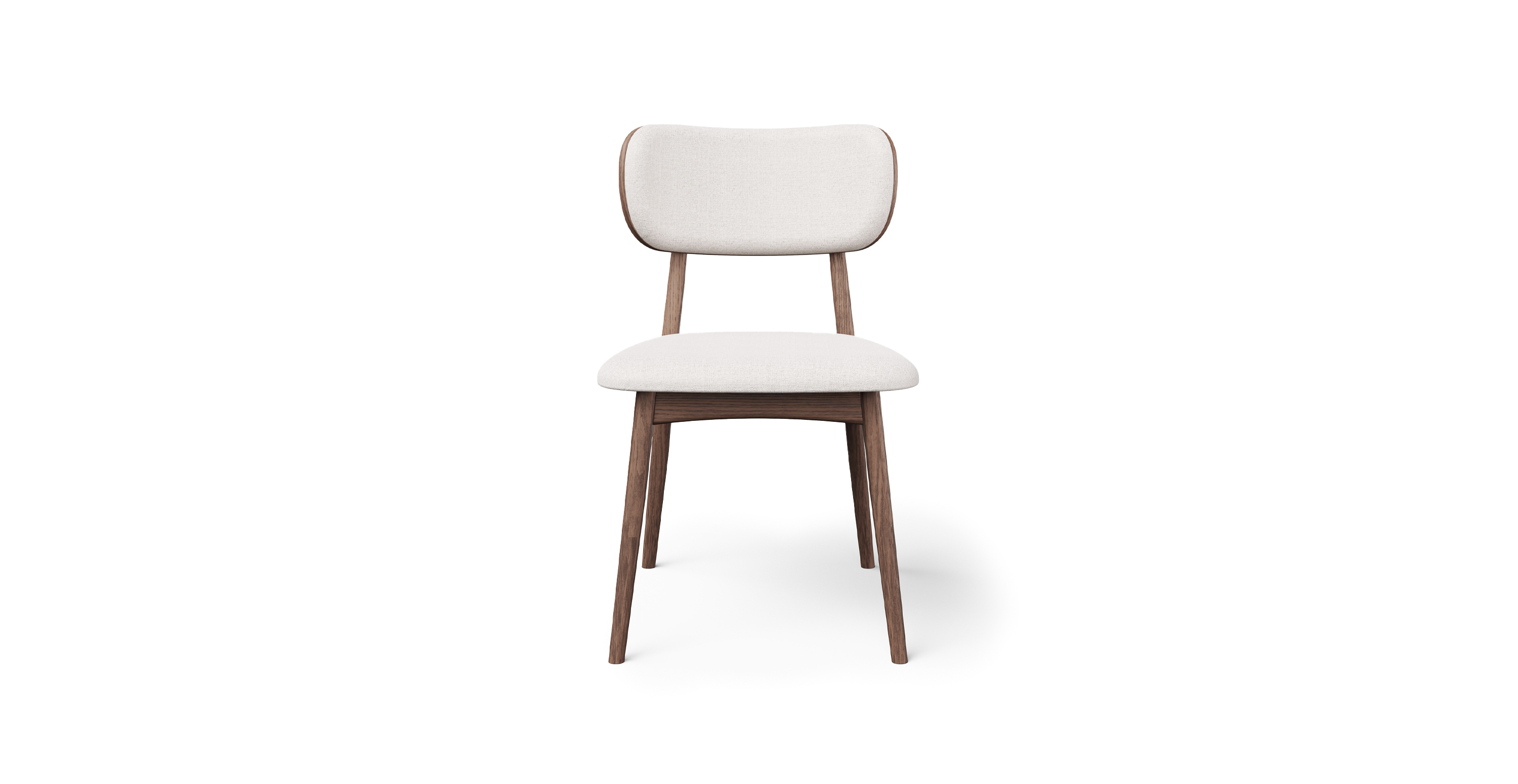 Perry Modern Upholstered Side Chair -  Wood Nogal