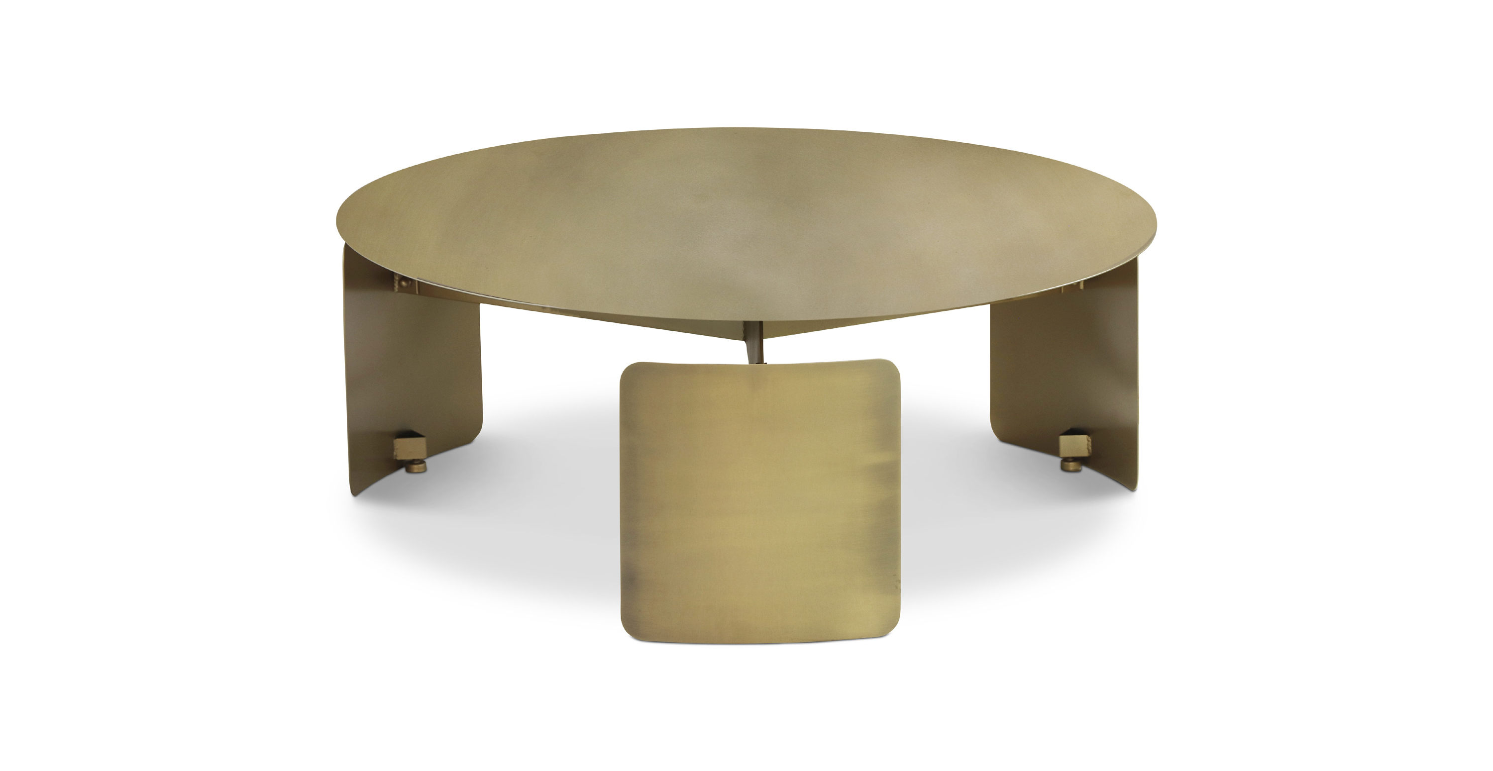 Conrad Industrial Metal Coffee Table -  Steel Brass