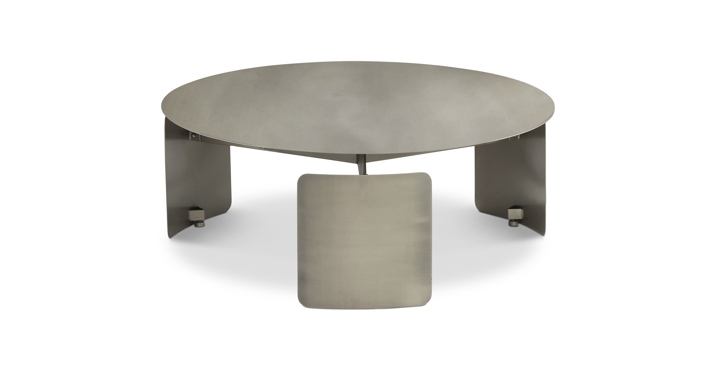 Conrad Industrial Metal Coffee Table -  Steel Nickel