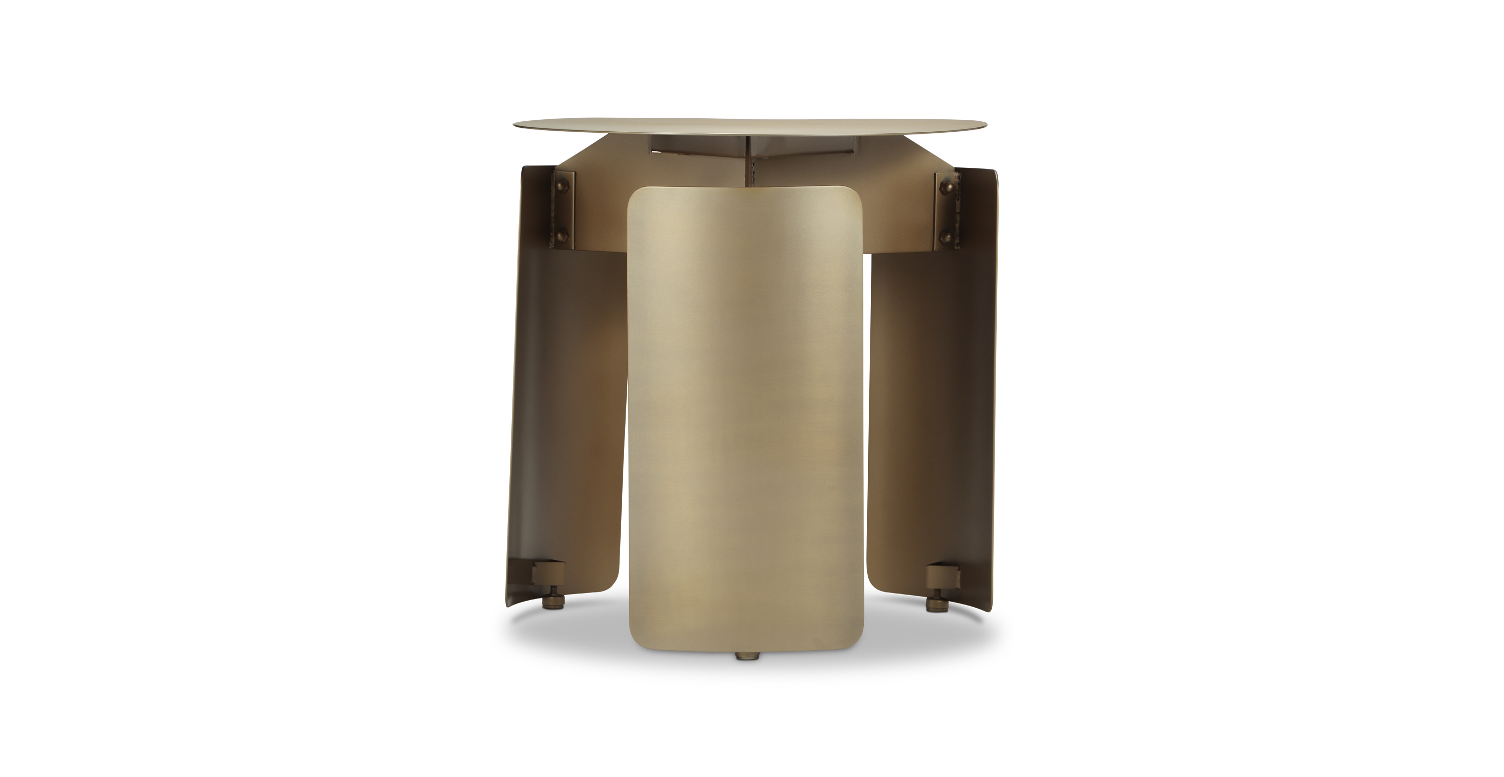 Conrad Industrial Metal End Table -  Steel Brass