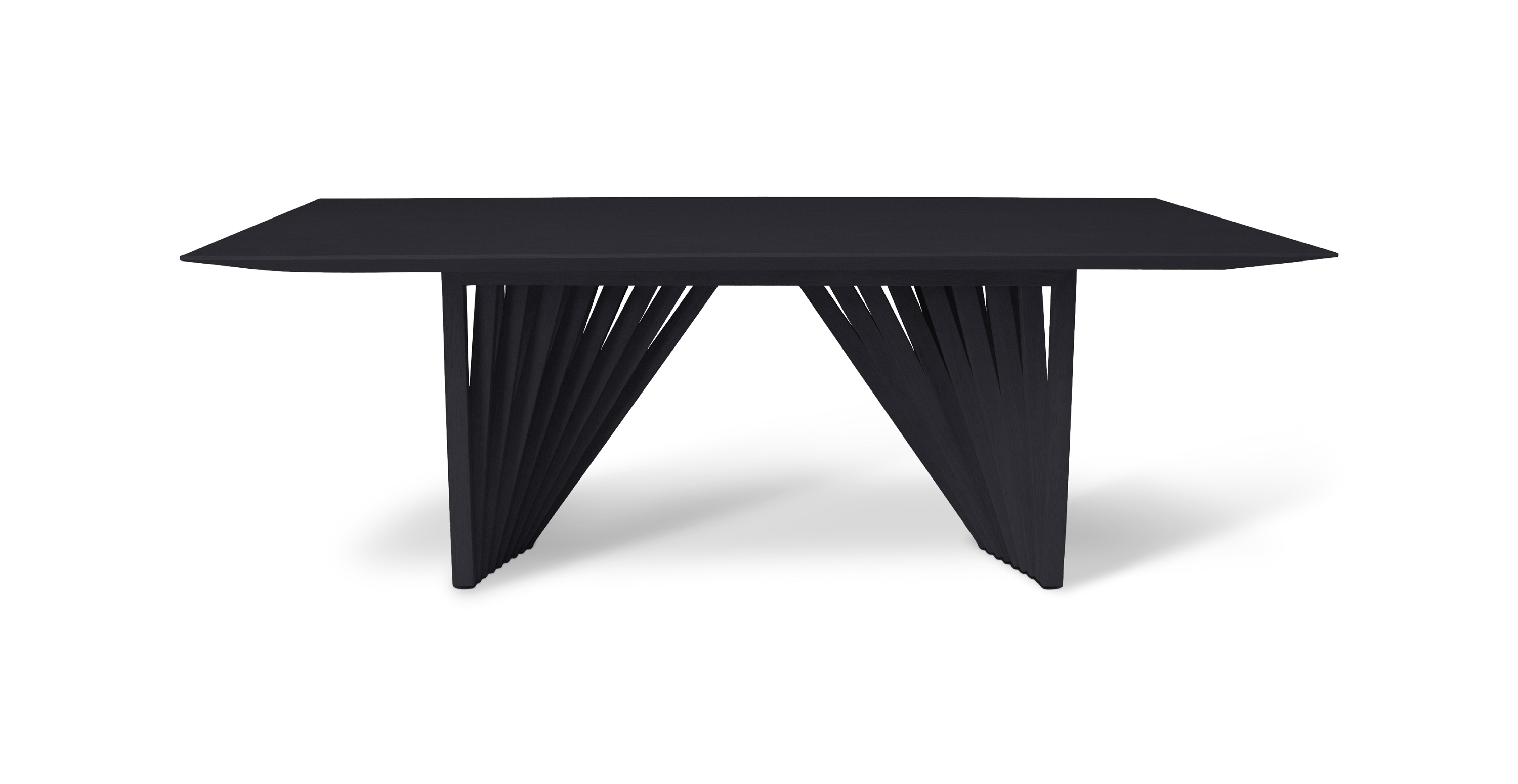 Essex Modern Wooden Top Dining Table -  Wood Ebano