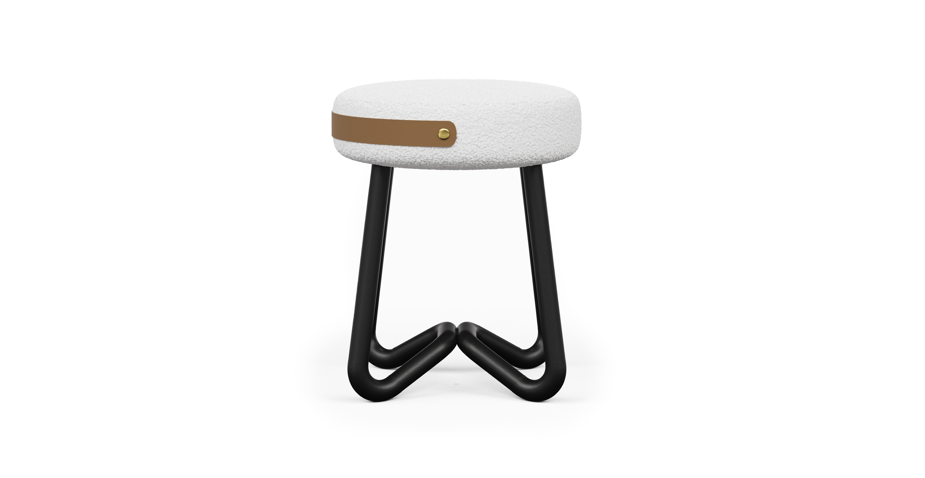 Trinity Scandi Upholstered Stool - Wood Black