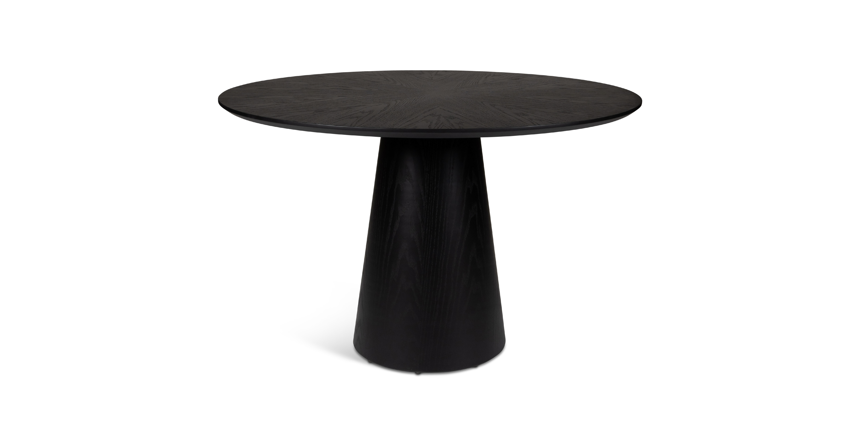 Japandi Wooden Top Round Dining Table -  Wood Ebano