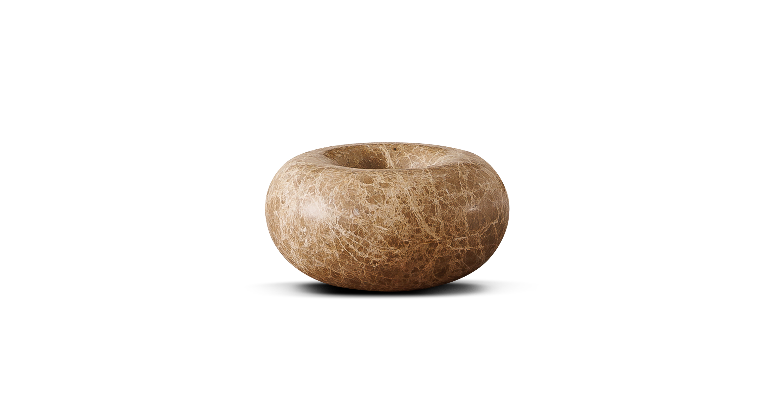 Empire Travertine Donut Trinket Tray -  Travertine