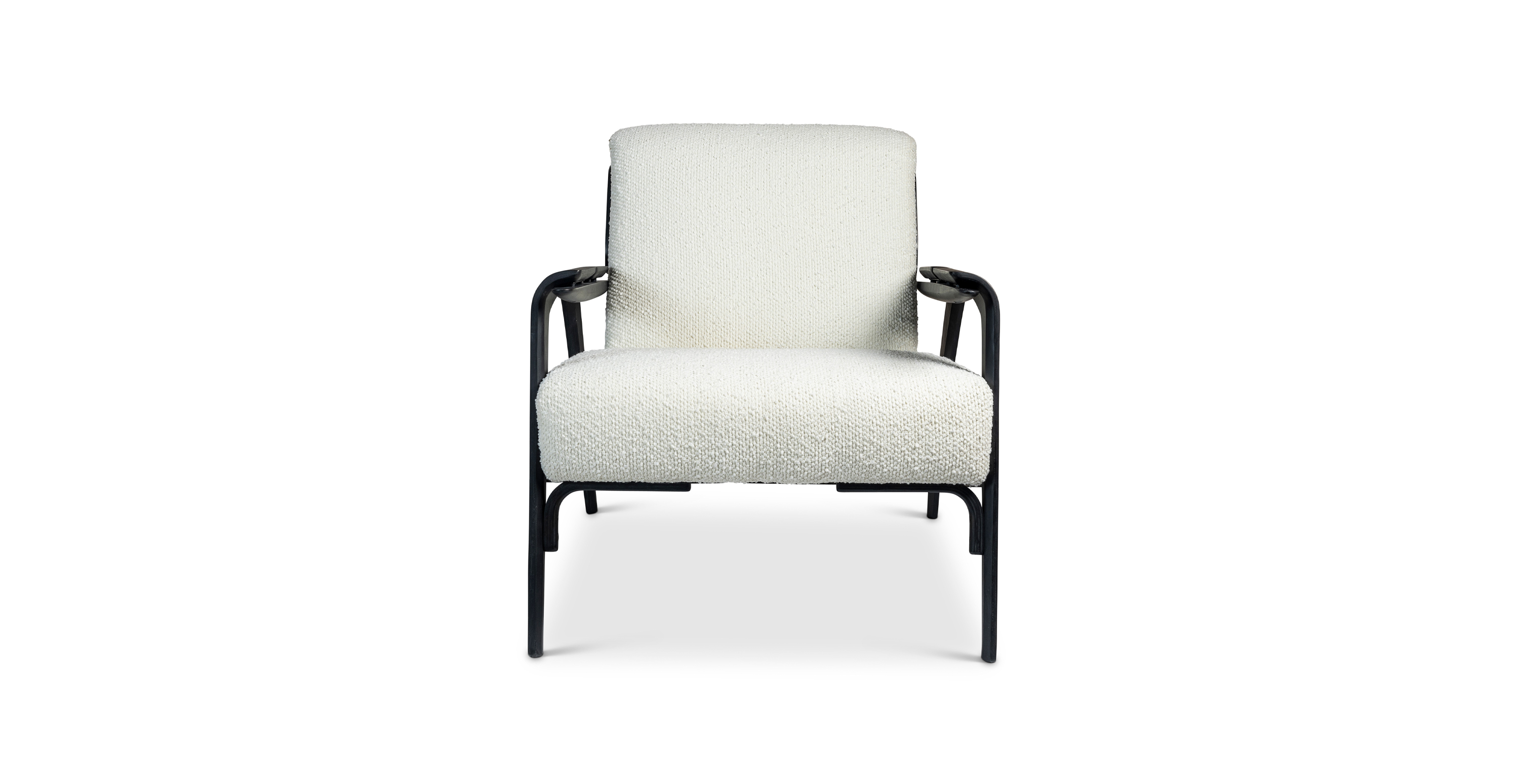 Murray Modern Accent Chair -  Boucle Ivory - Black