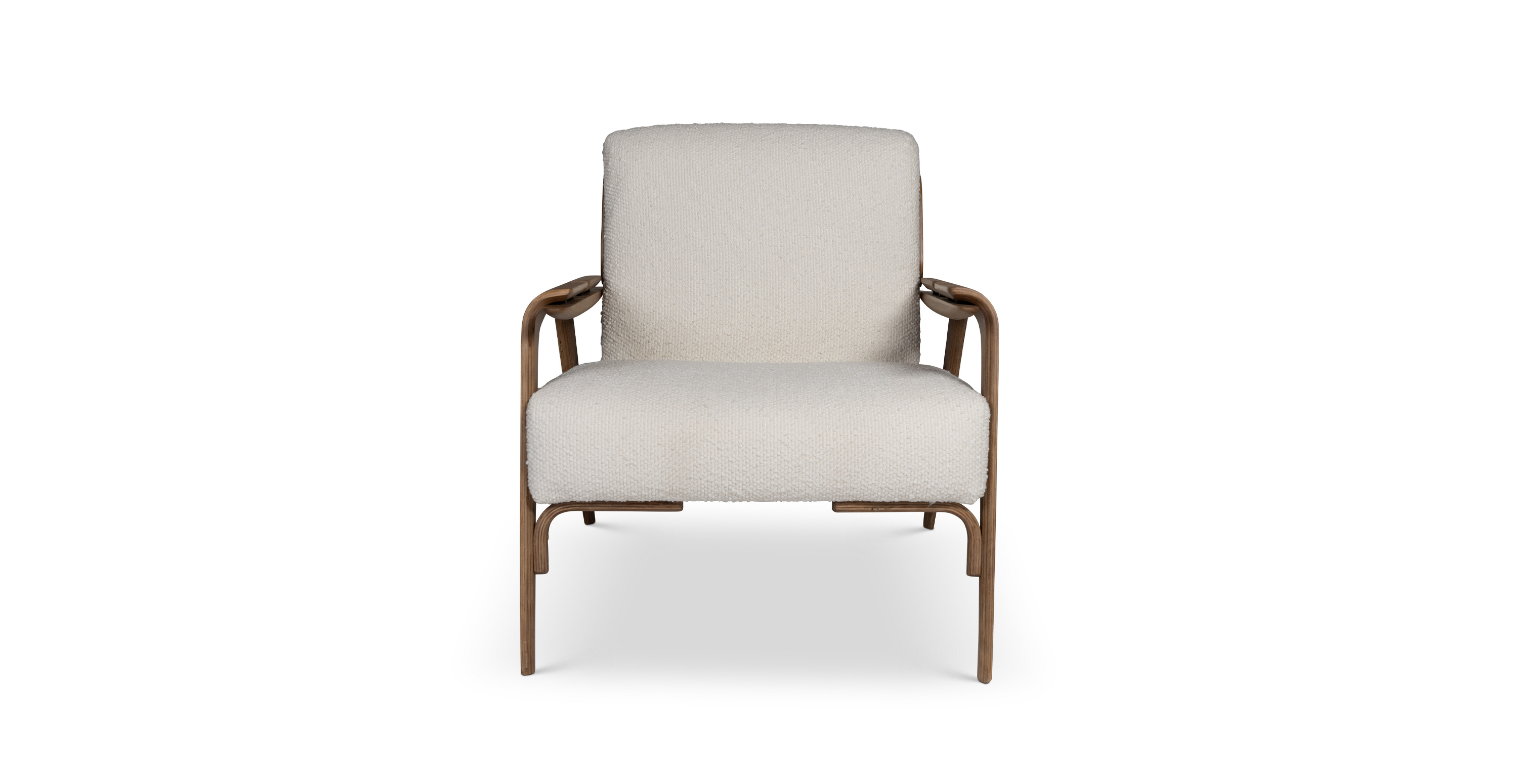 Murray Modern Accent Chair -  Boucle Ivory - Pecan