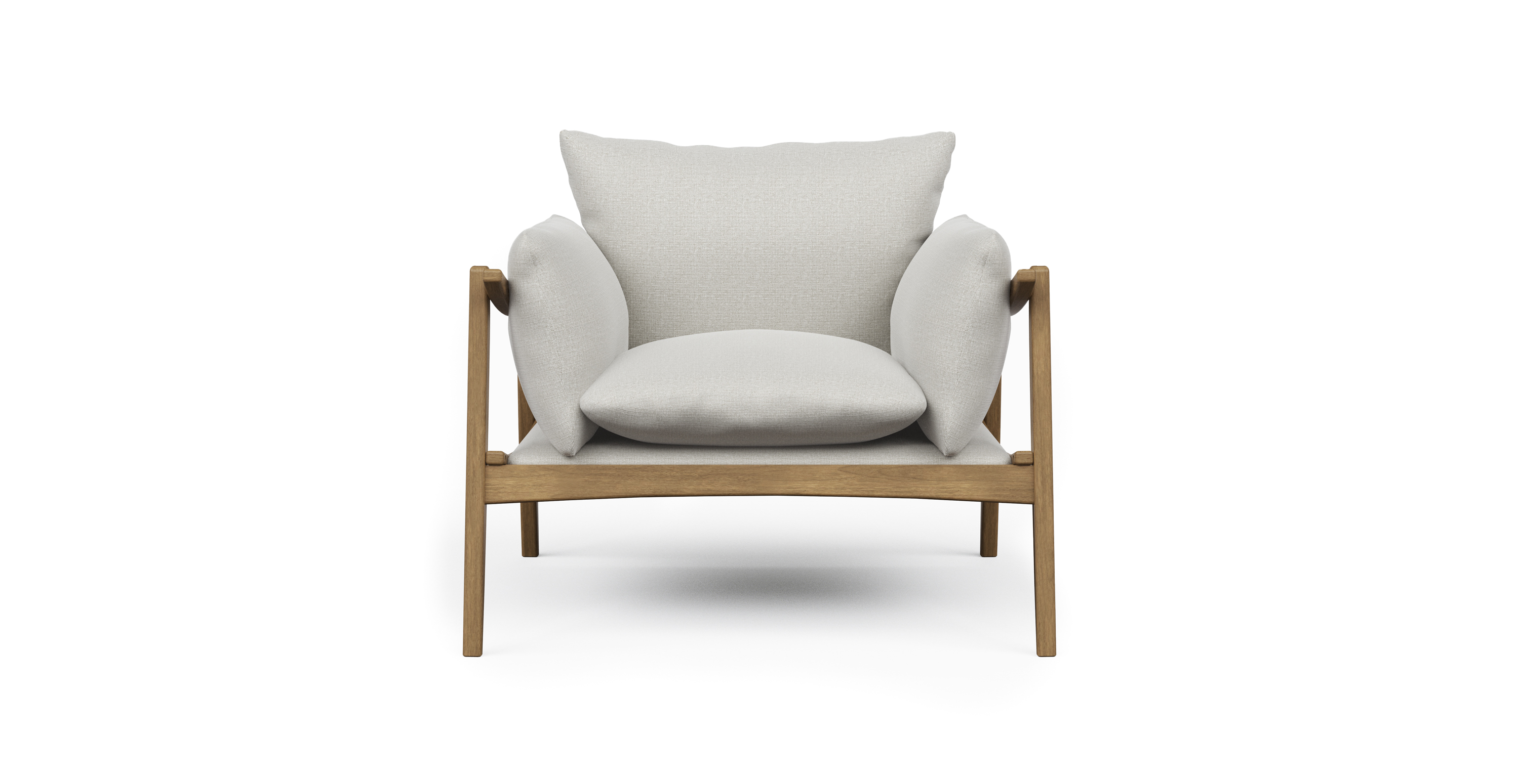 Pearl Scandi Accent Chair -  Wood Chenille Fabric - Nozes Frame