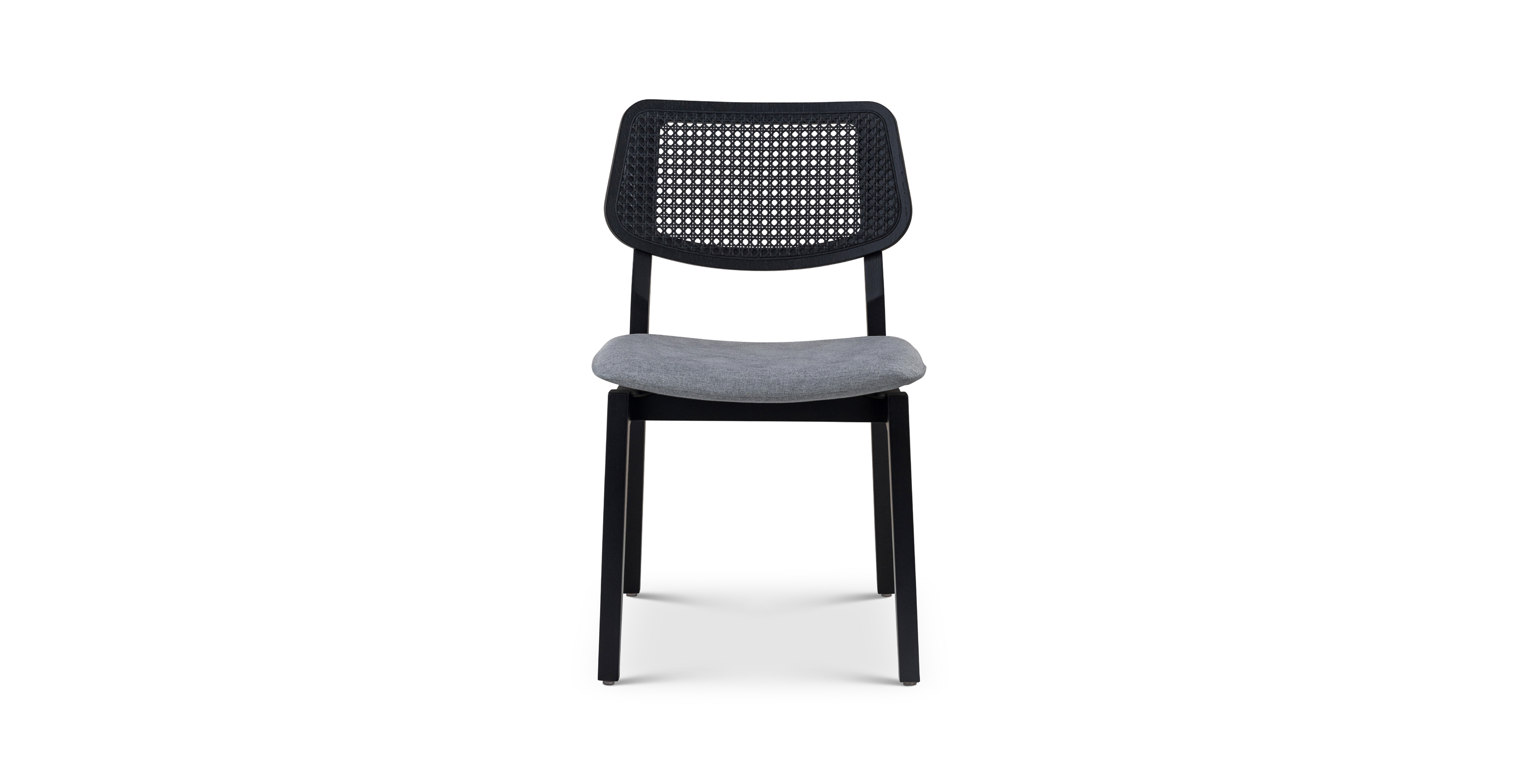 Baxter Mid Century Rattan Cane Side Chair -  Wood Essence Grey - Ebano