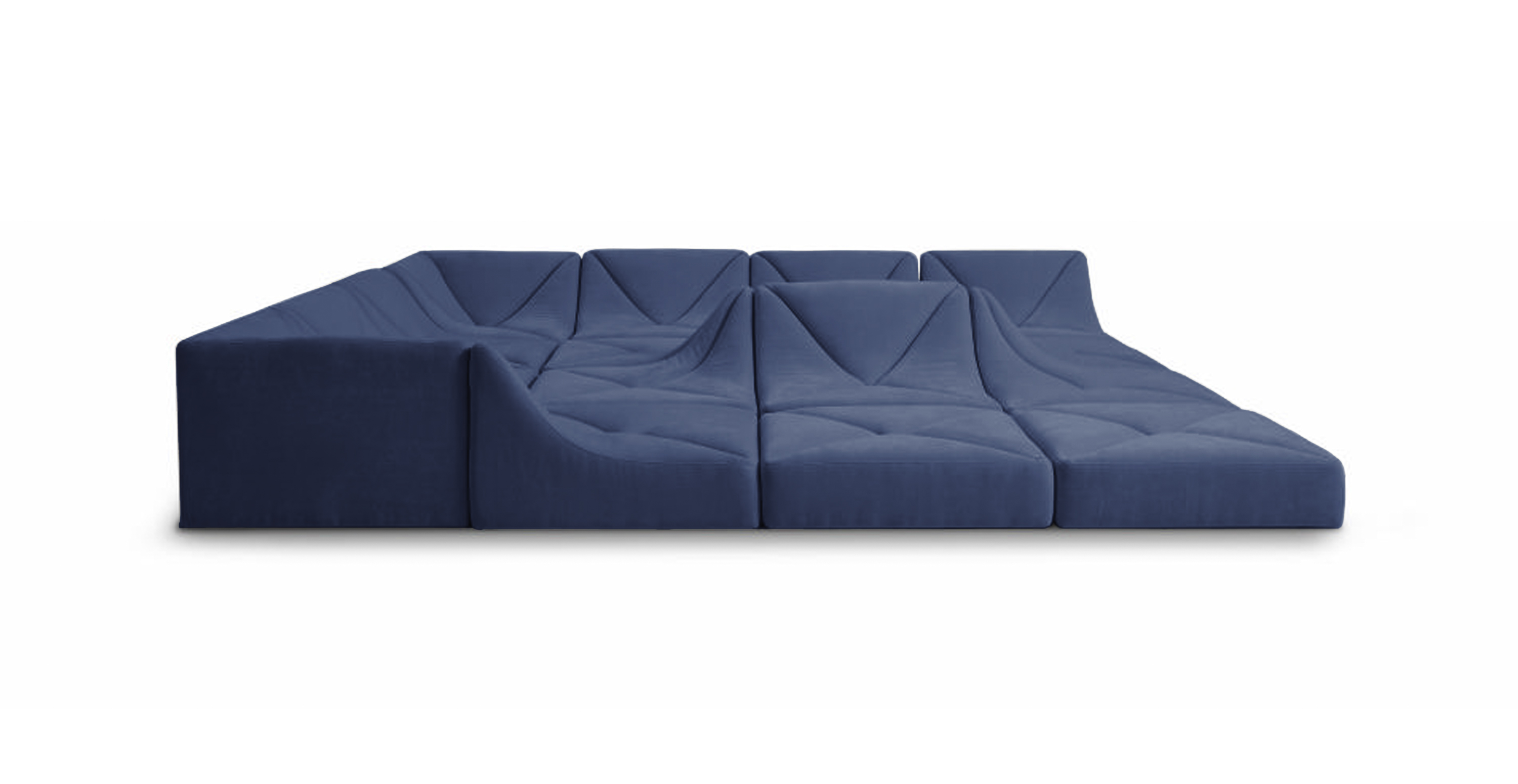Dune Sofa Configuration C - Chenille Blue Chenille