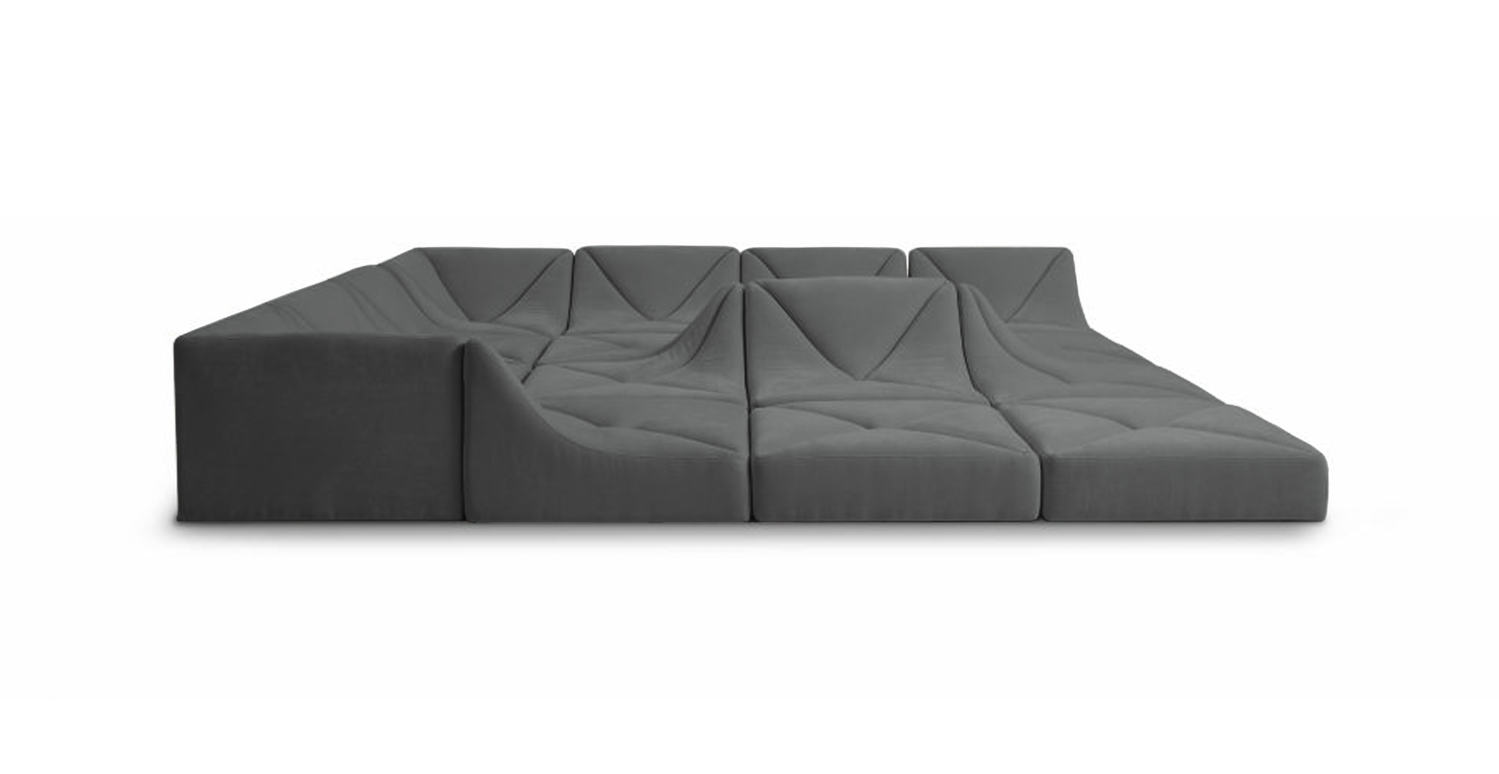 Dune Sofa Configuration C - Chenille Charcoal Gray Chenille