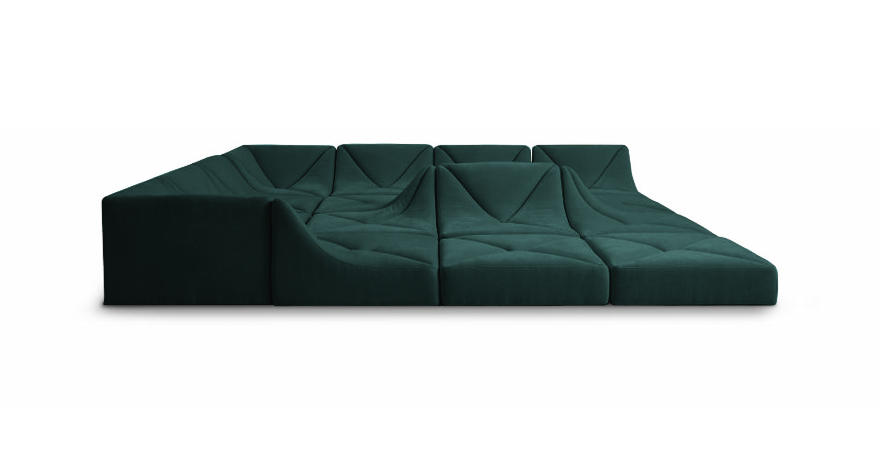 Dune Sofa Configuration C -  Chenille Green Chenille