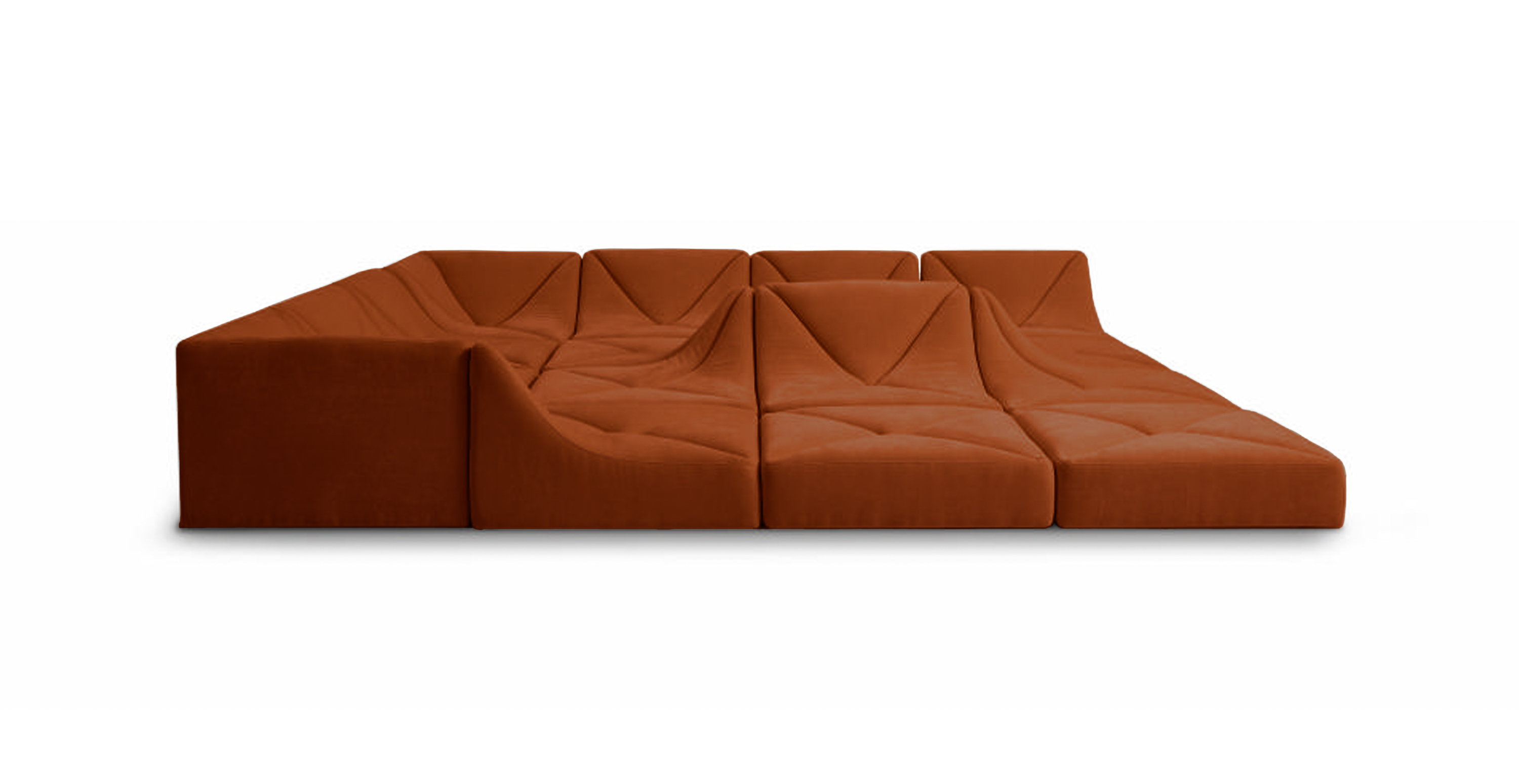 Dune Sofa Configuration C - Chenille Orange Chenille