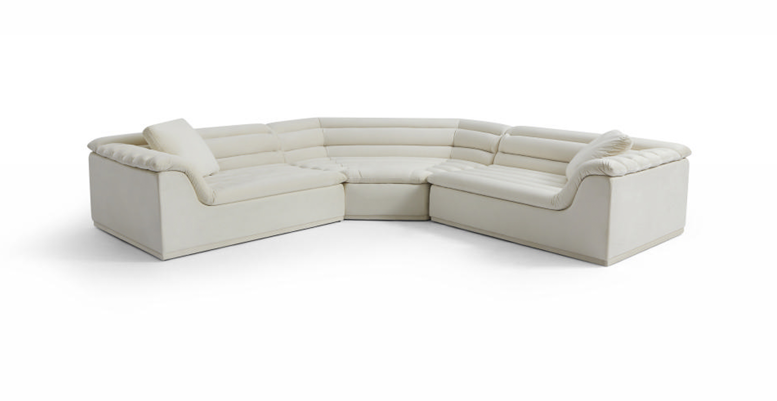Float Sectional Sofa -  Ivory Velvet Velvet