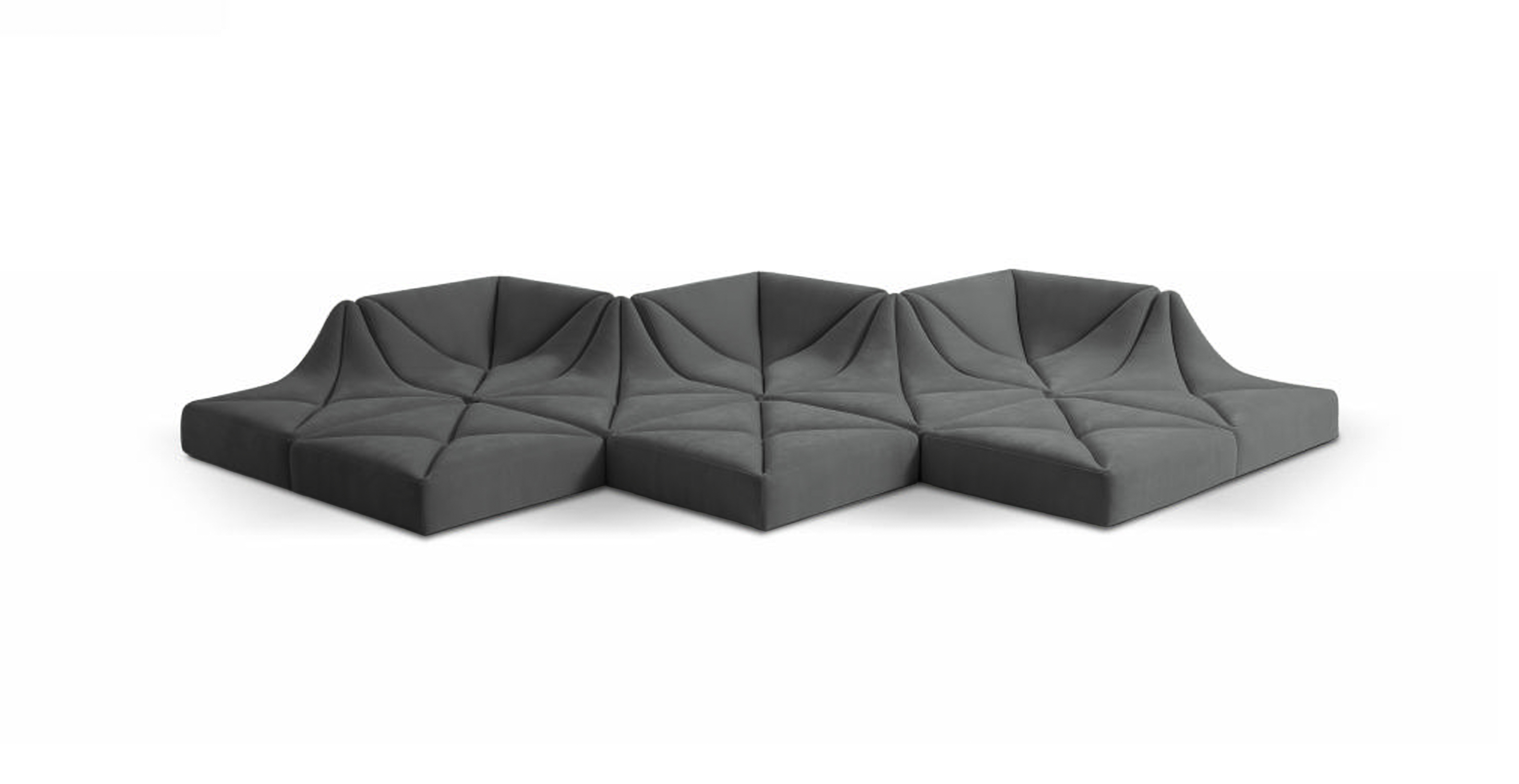 Dune Sofa Configuration A - Charcoal Gray Chenille Chenille