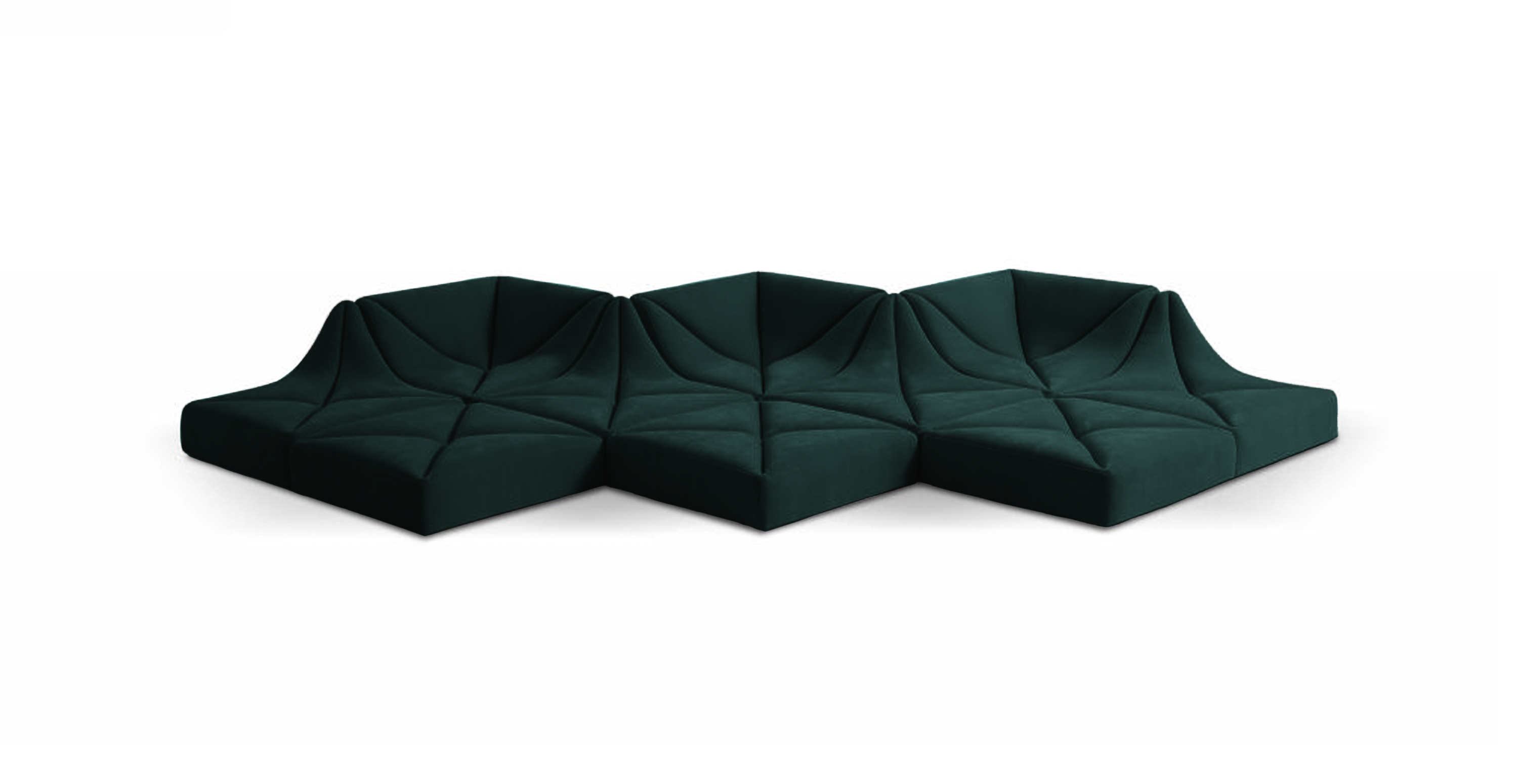 Dune Sofa Configuration A - Green Chenille Chenille