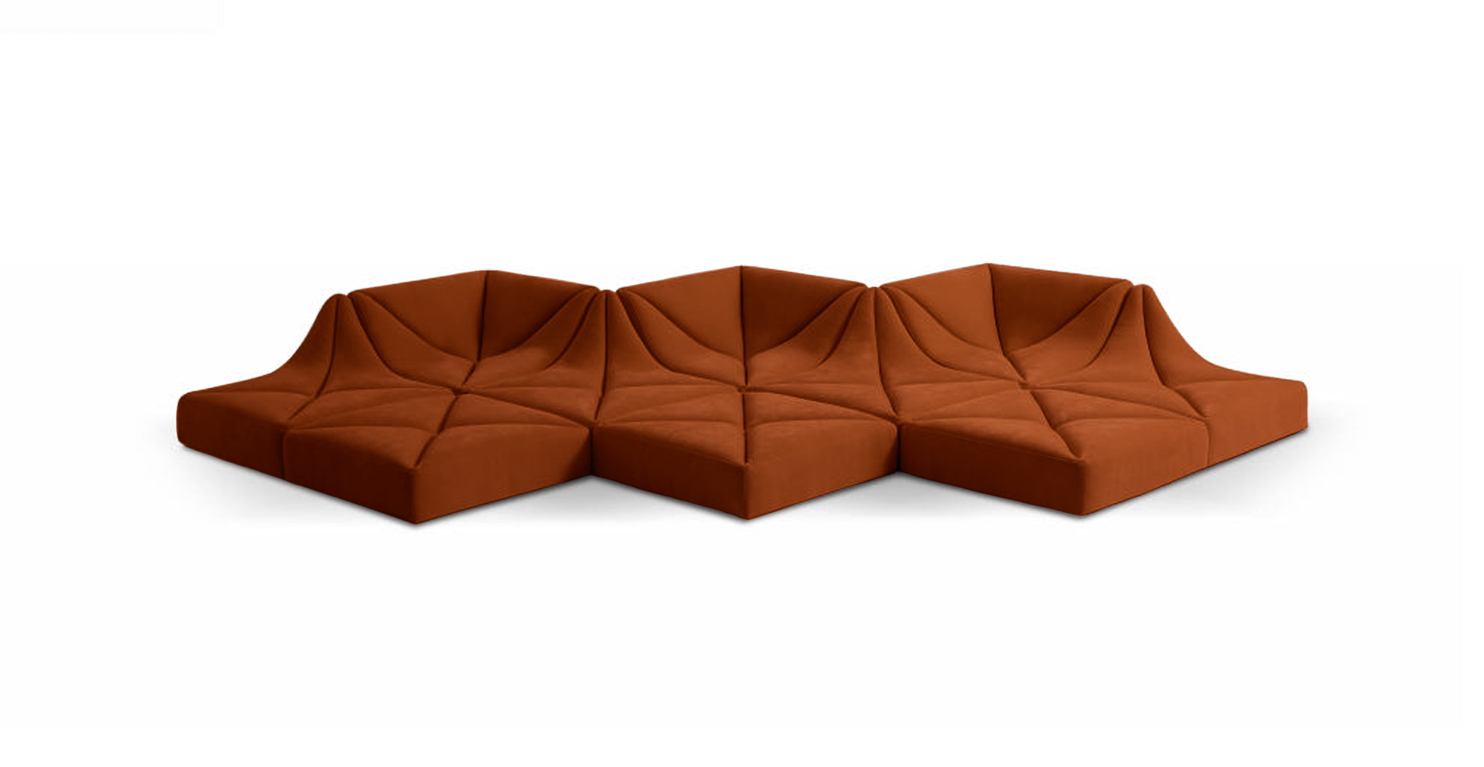 Dune Sofa Configuration A -  Orange Chenille Chenille
