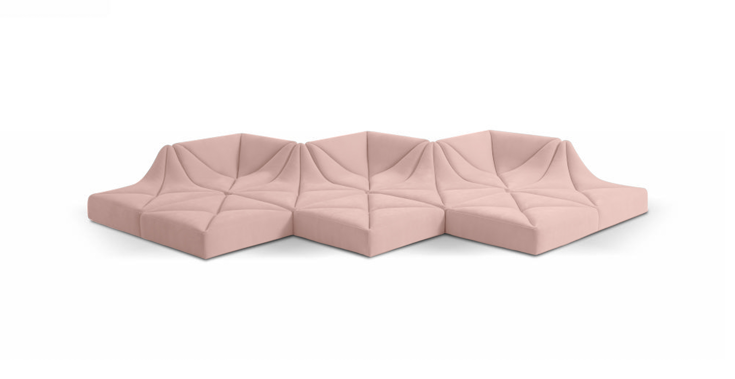 Dune Sofa Configuration A - Pink Chenille Chenille