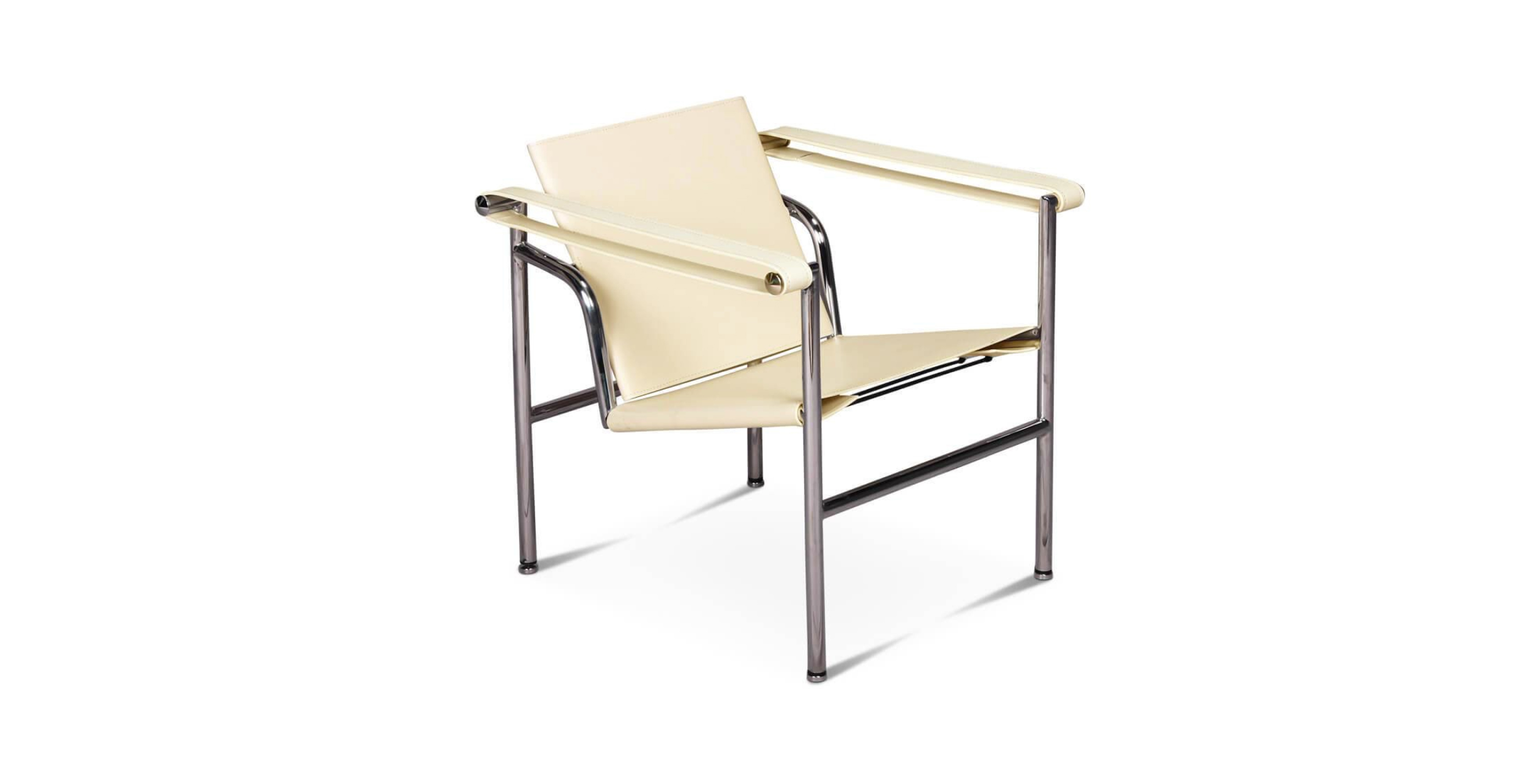 Le Corbusier 1 Style Chair - Leather Cream