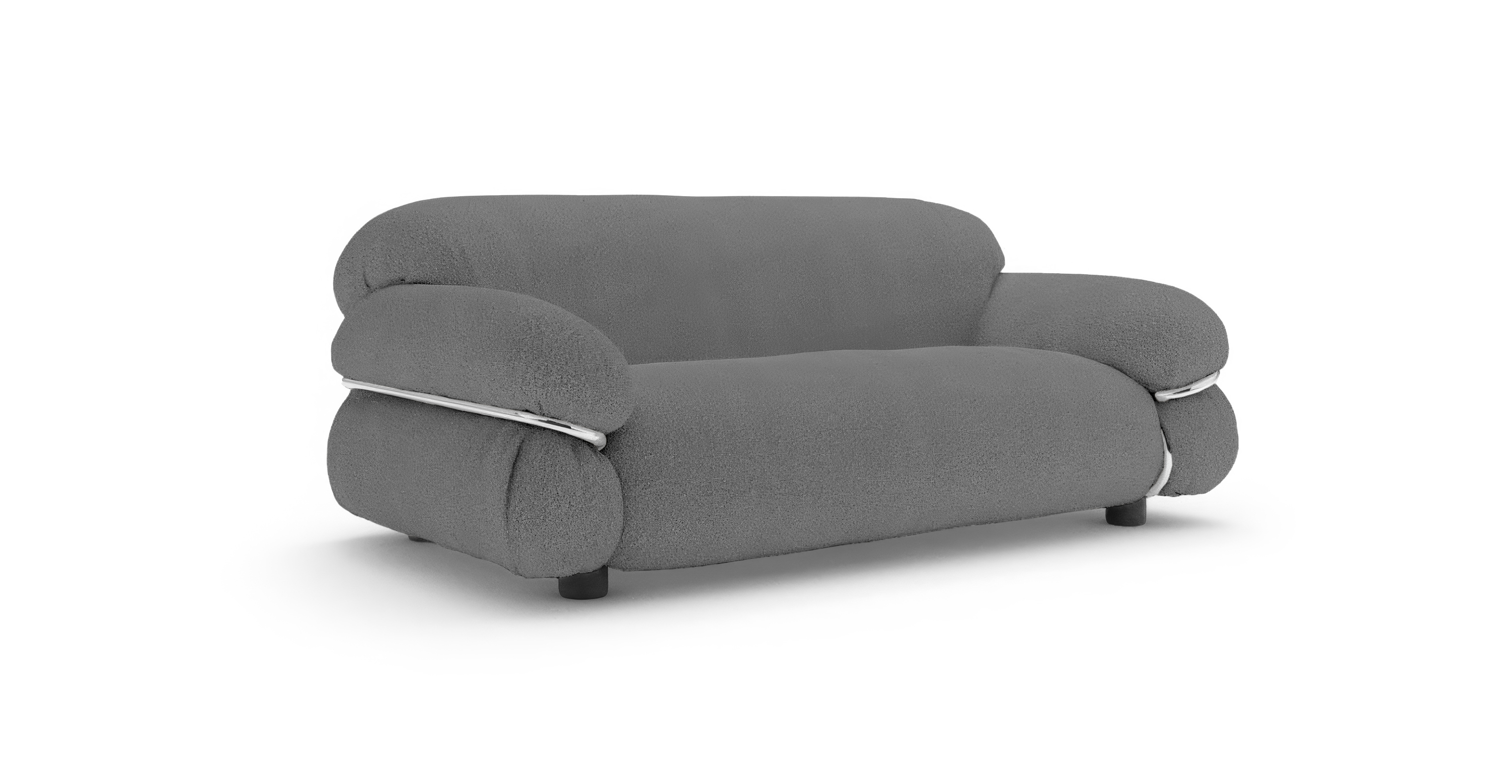 Frattini Sesann 2 Seater Sofa -  Gray Boucle Boucle