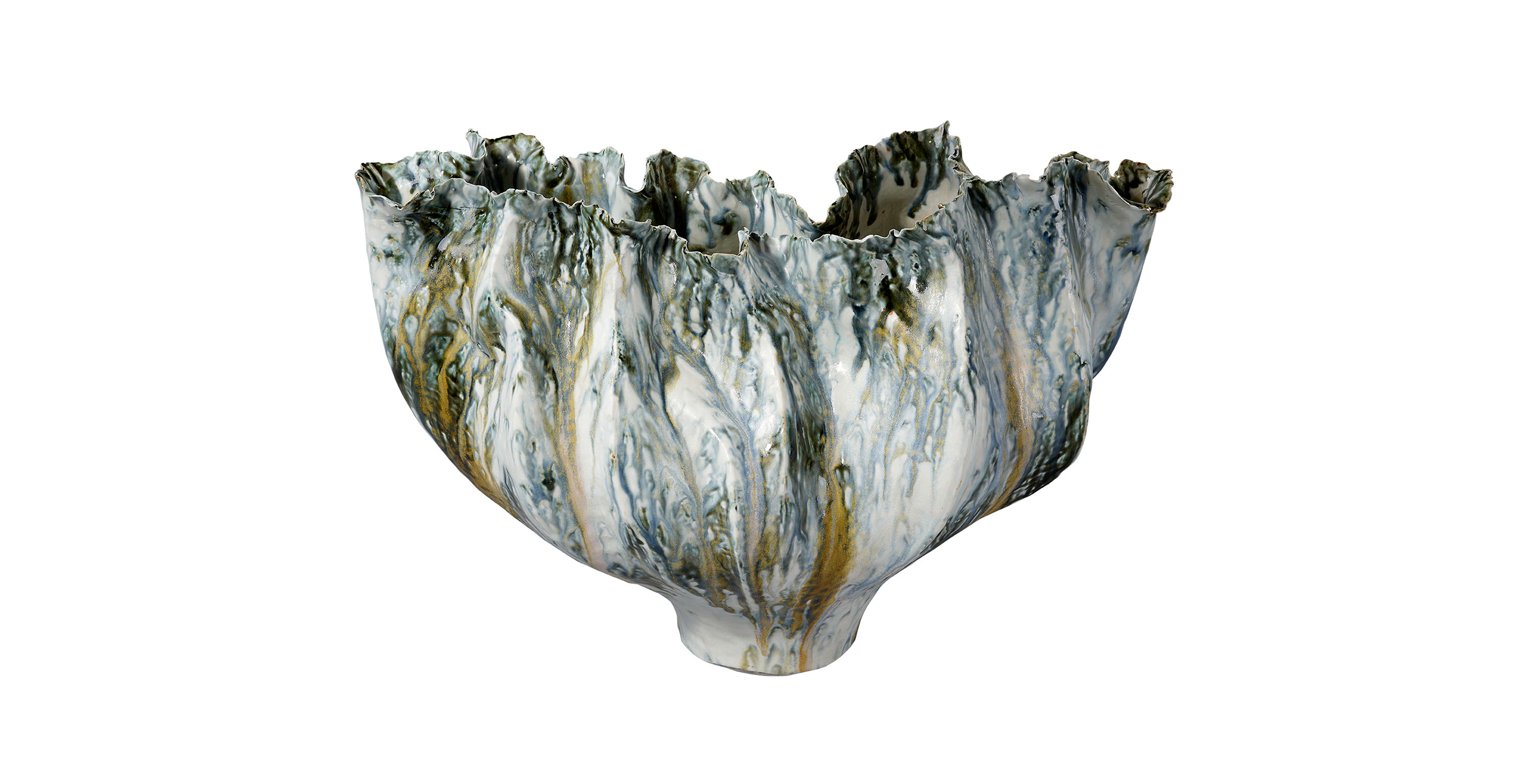 Leto Ceramic Decorative Vase -  Blue