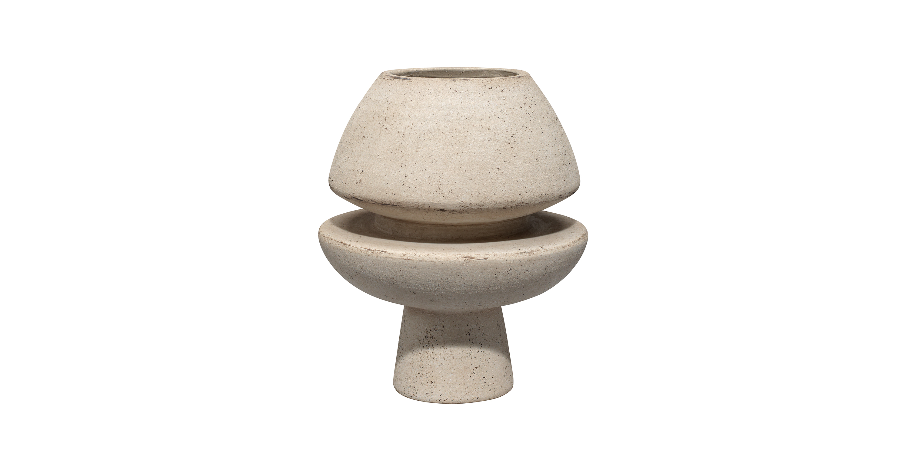 Helios Decorative Ceramic Vase -  Cream