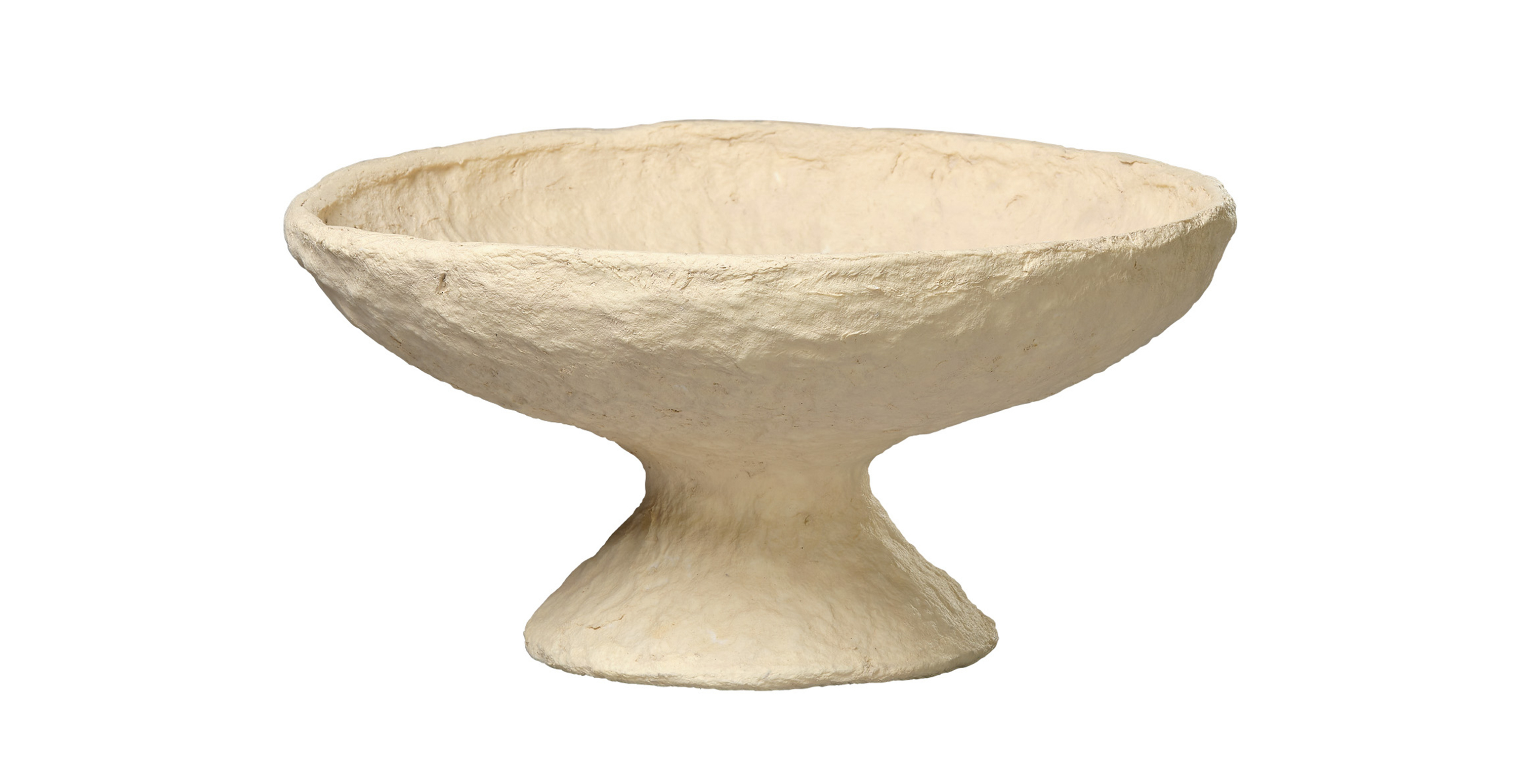 Aura Cotton Mache Pedestal Decorative Bowl -  Cream