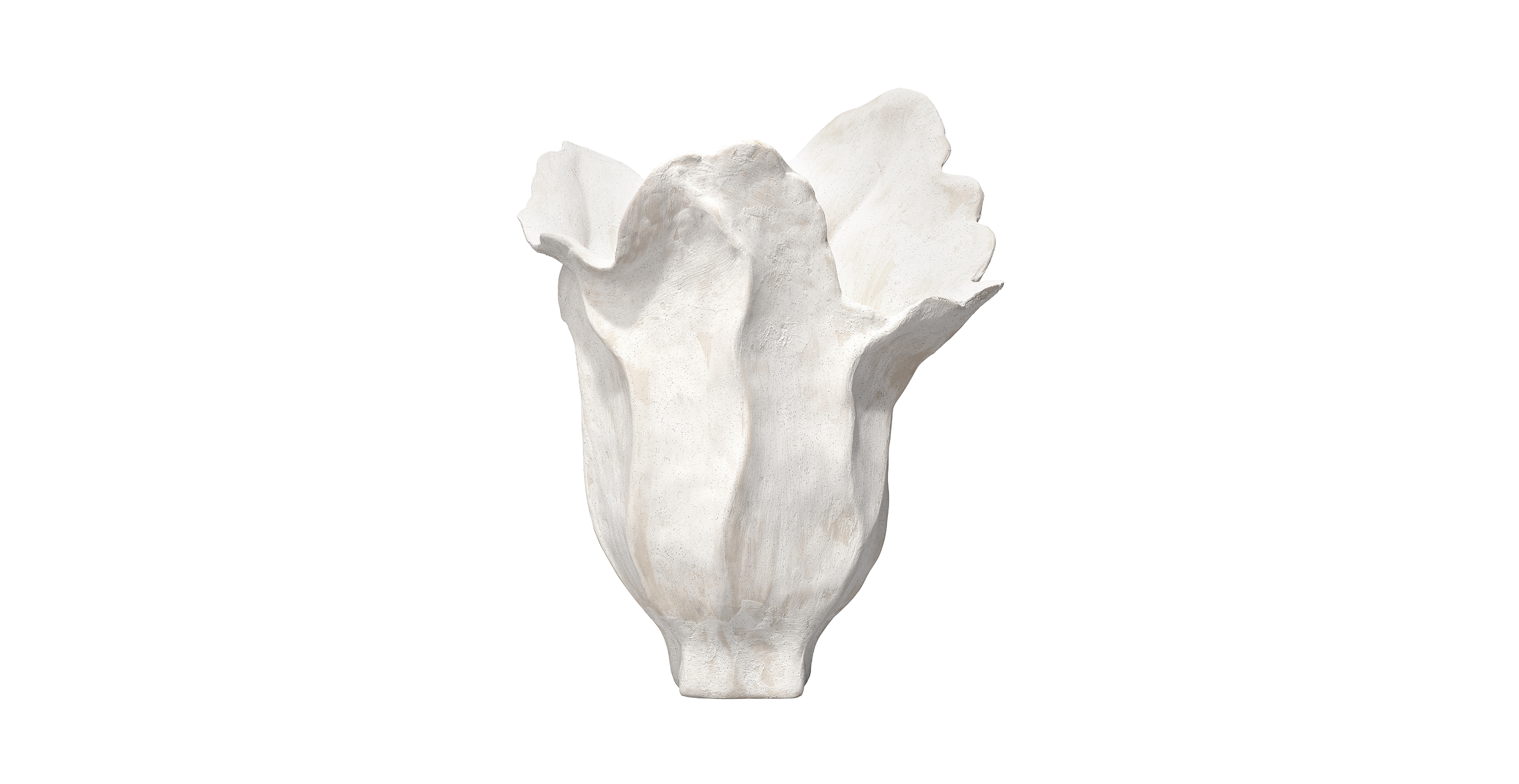Iris Porcelain Decorative Vase -  White