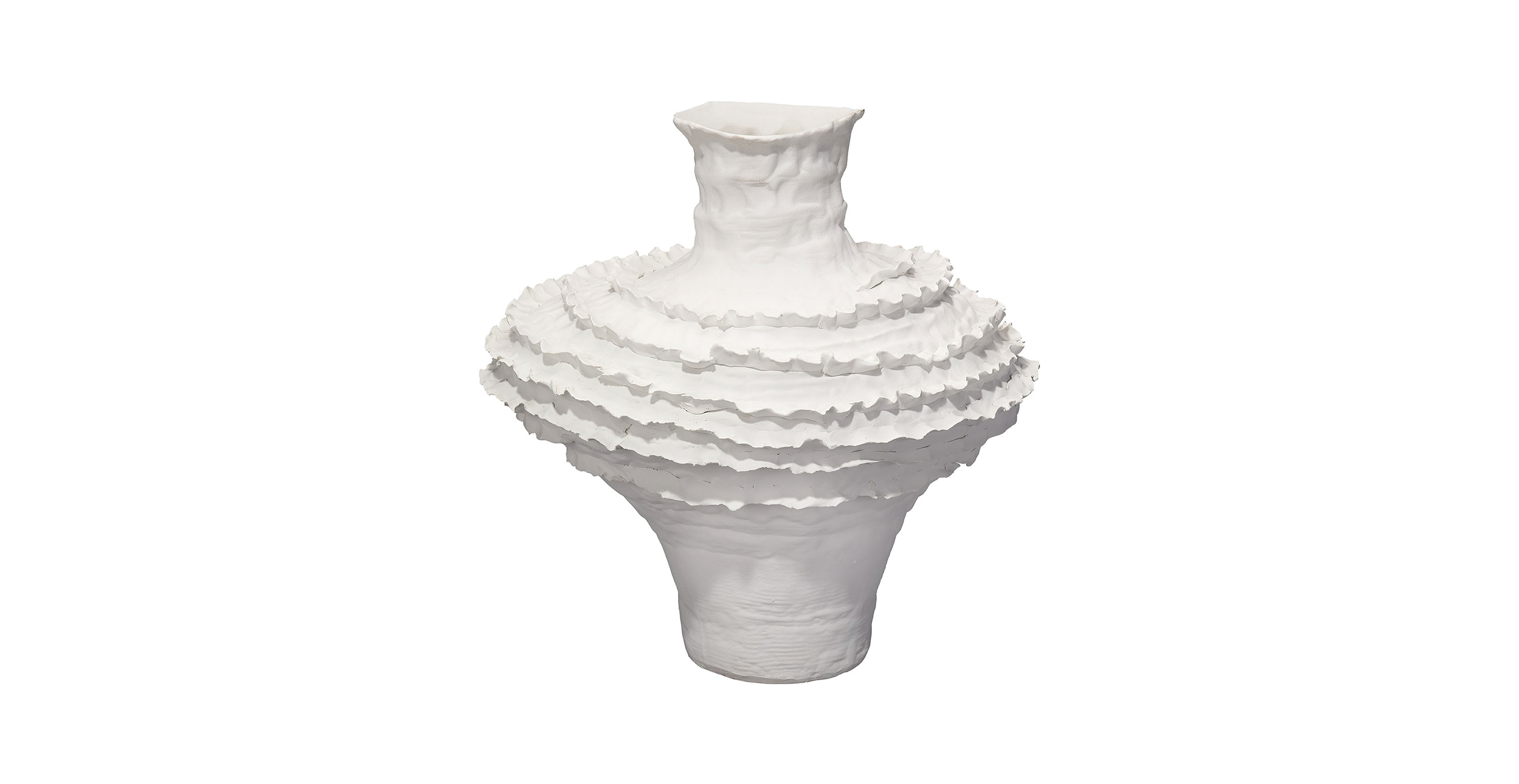 Gaia Ceramic Decorative Vase -  White