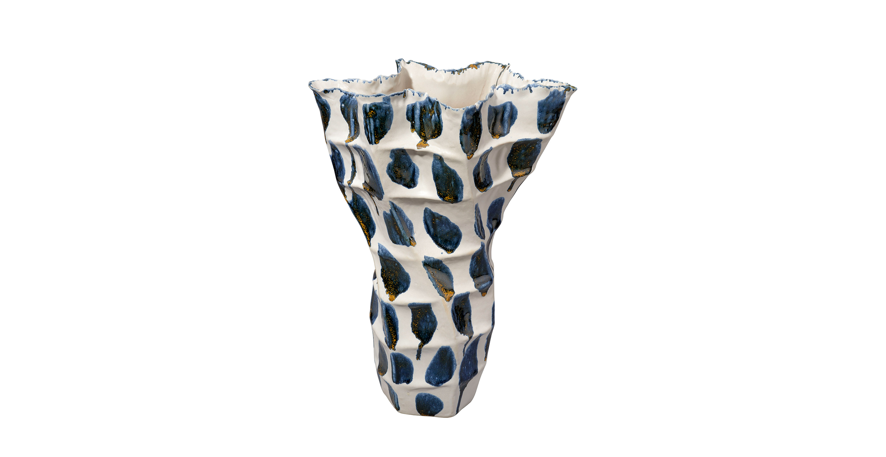 Apollo Tall Ceramic Decorative Vase -  Blue