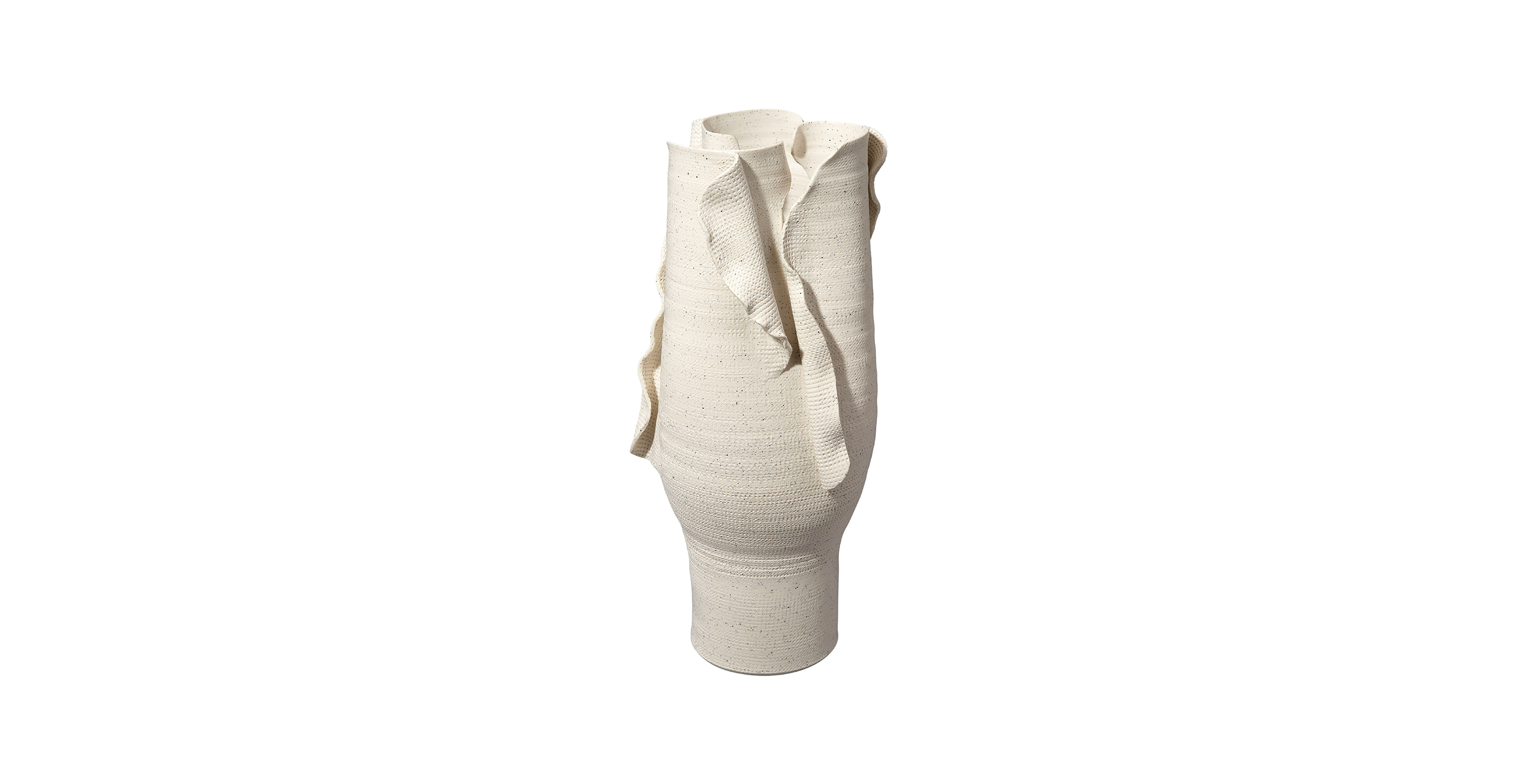 Hera Tall Porcelain Decorative Vessel -  White