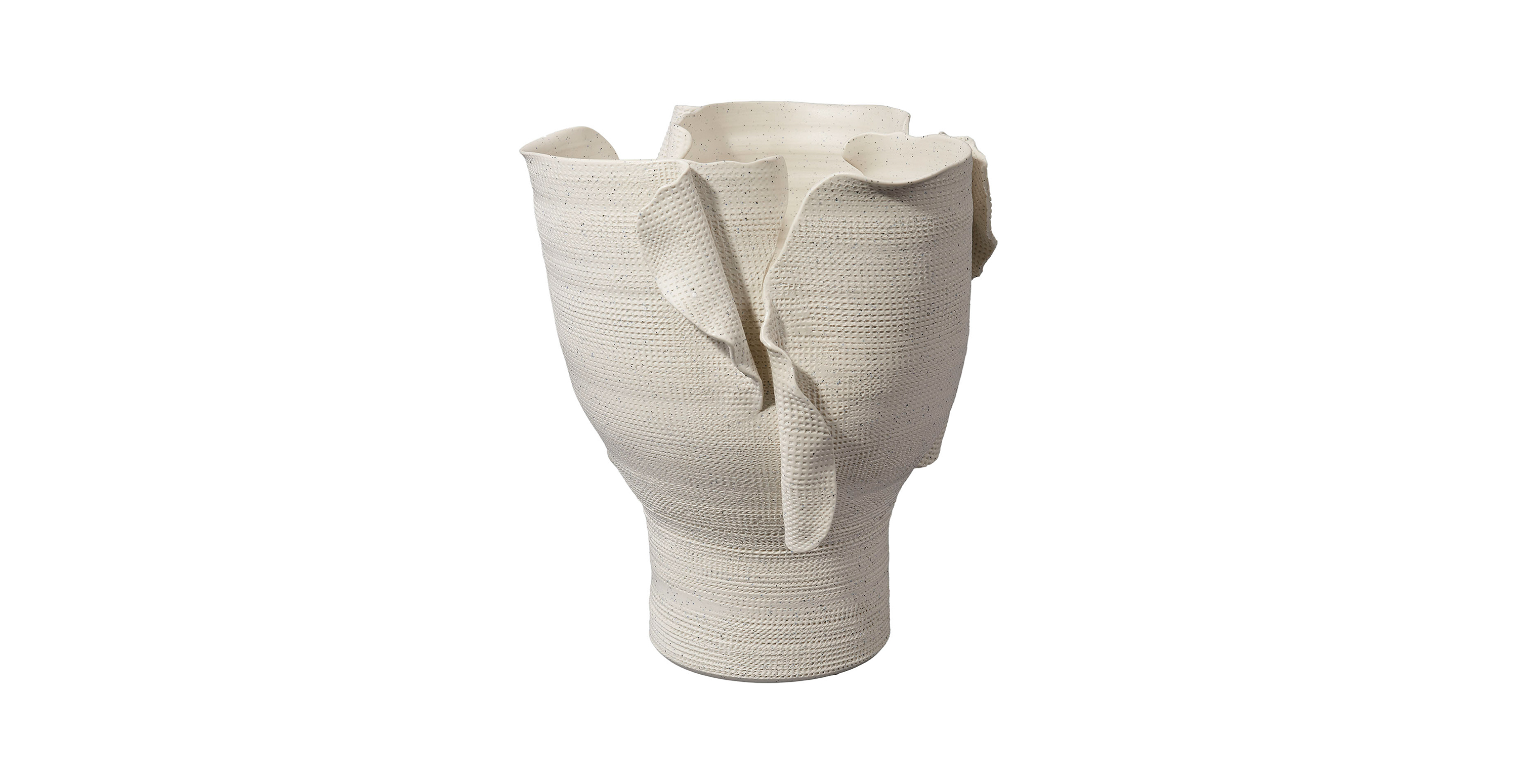 Calla Wide Porcelain Decorative Vessel -  White