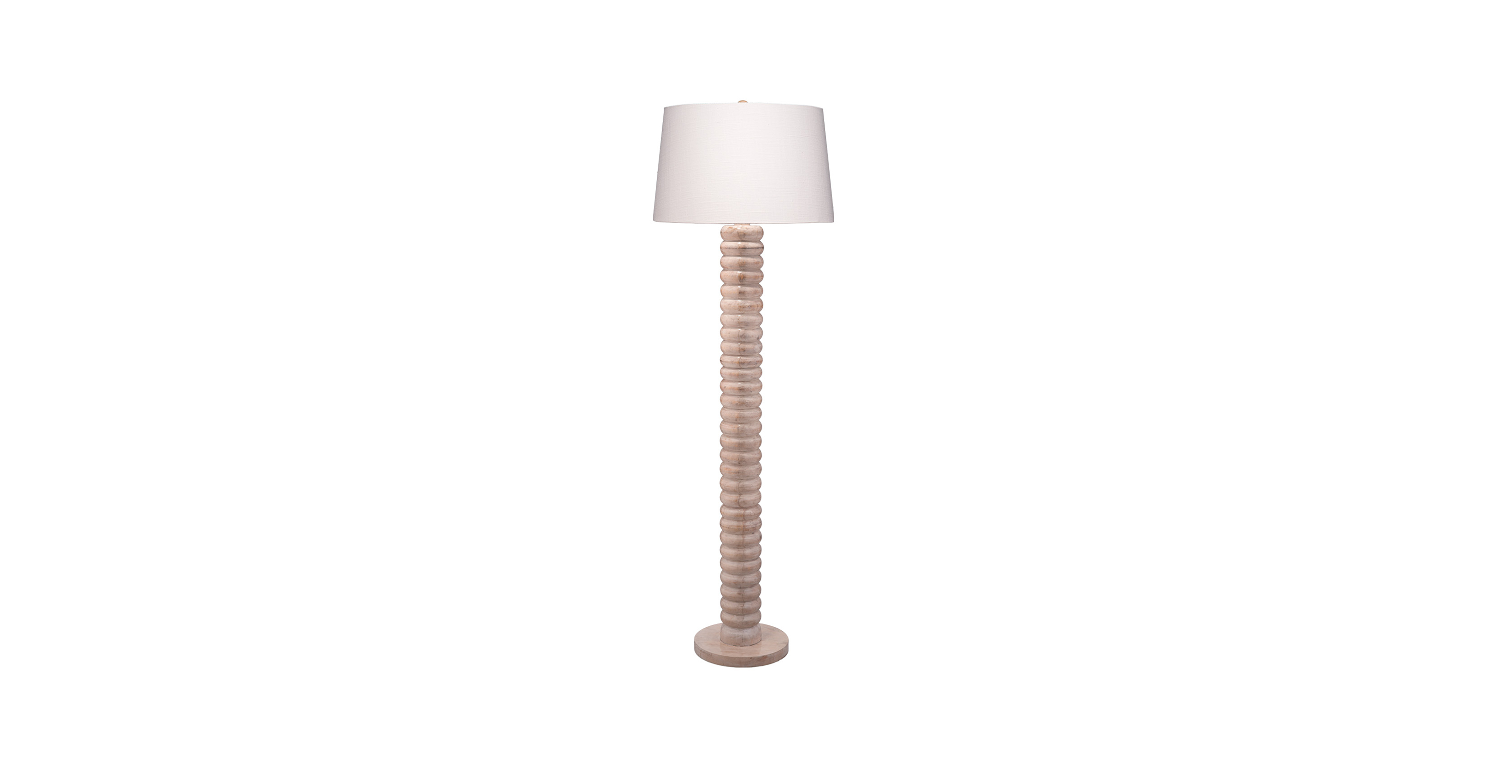 Icarus Mango Wood 1-Light Floor Lamp with Polyester Linen Shade -  Natural