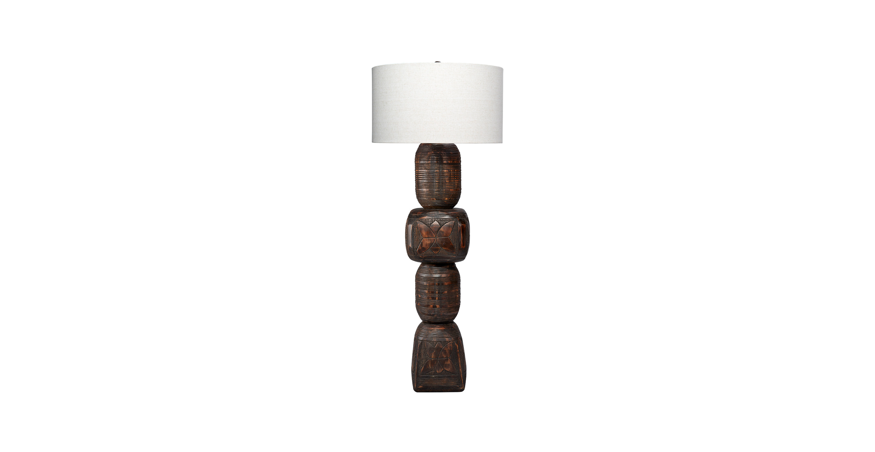 Thera Wood Floor Lamp -  Mango Wood Dark Black
