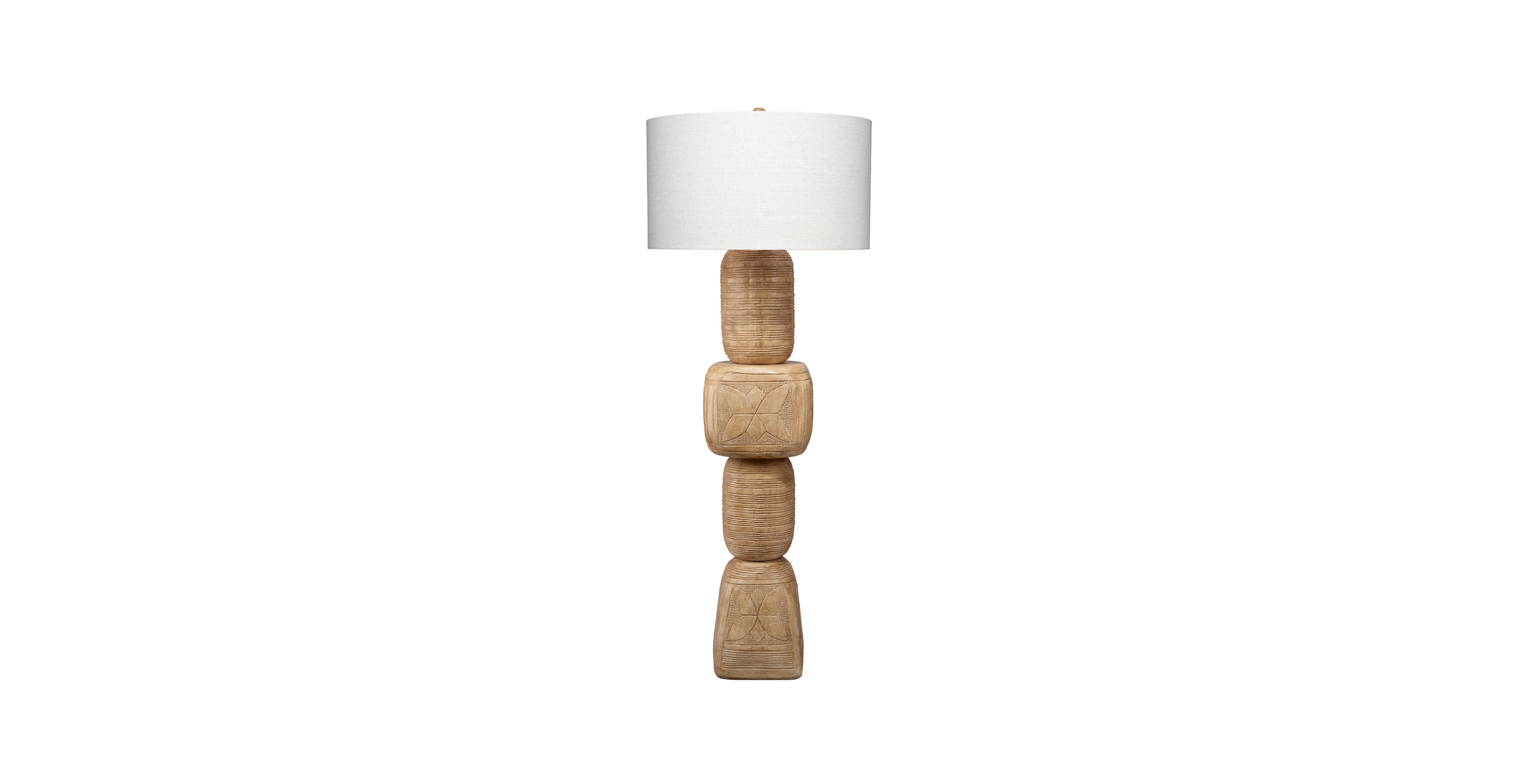 Thera Wood Floor Lamp - Mango Wood Bleached