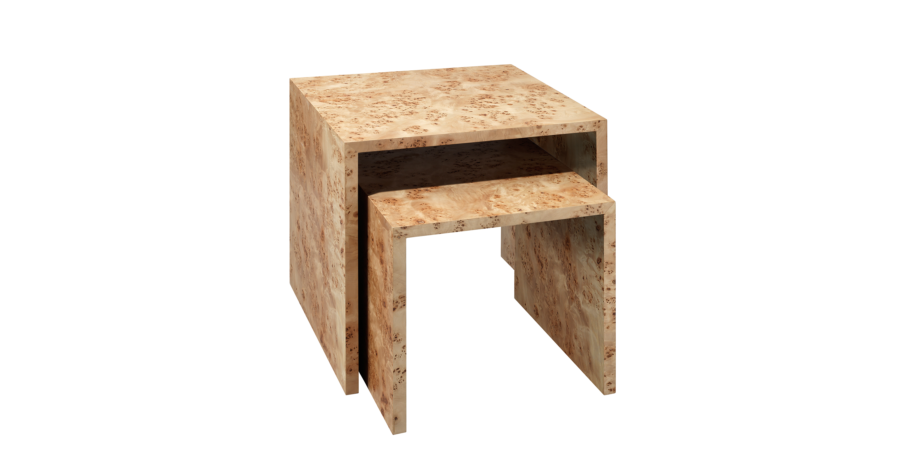 Leto Wood Set of 2 Nesting Tables -  Natural
