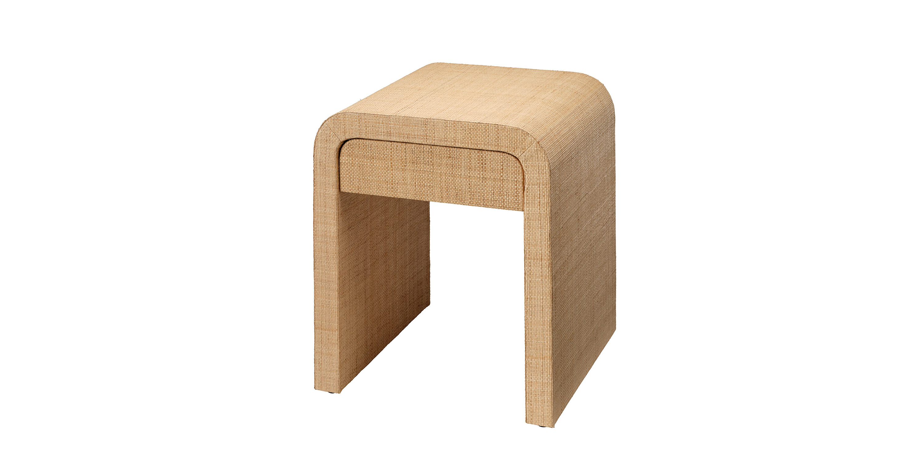 Myra 1-Drawer Raffia Side Table -  Natural