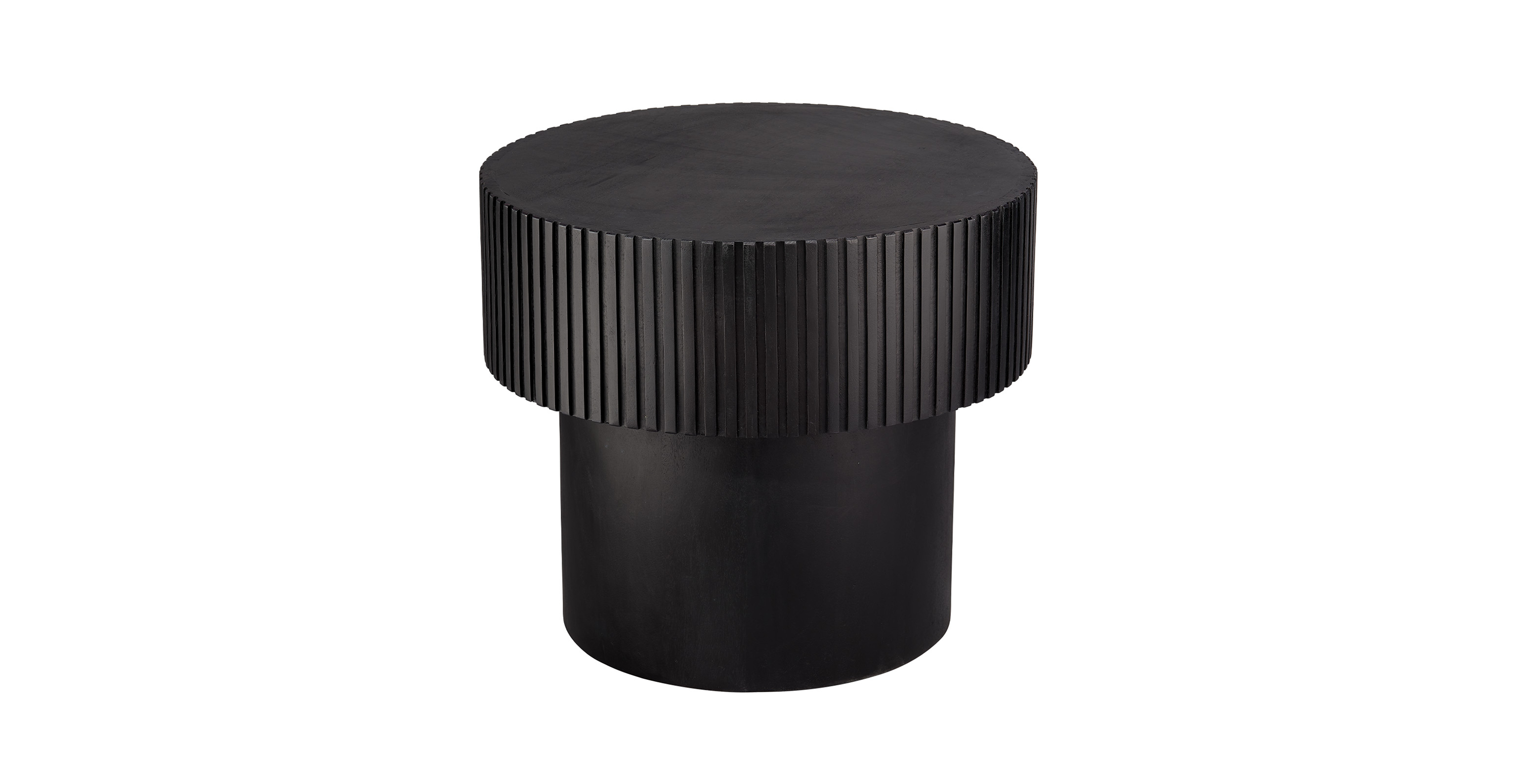 Kyra Mango Wood Round Side Table -  Mango Wood Black