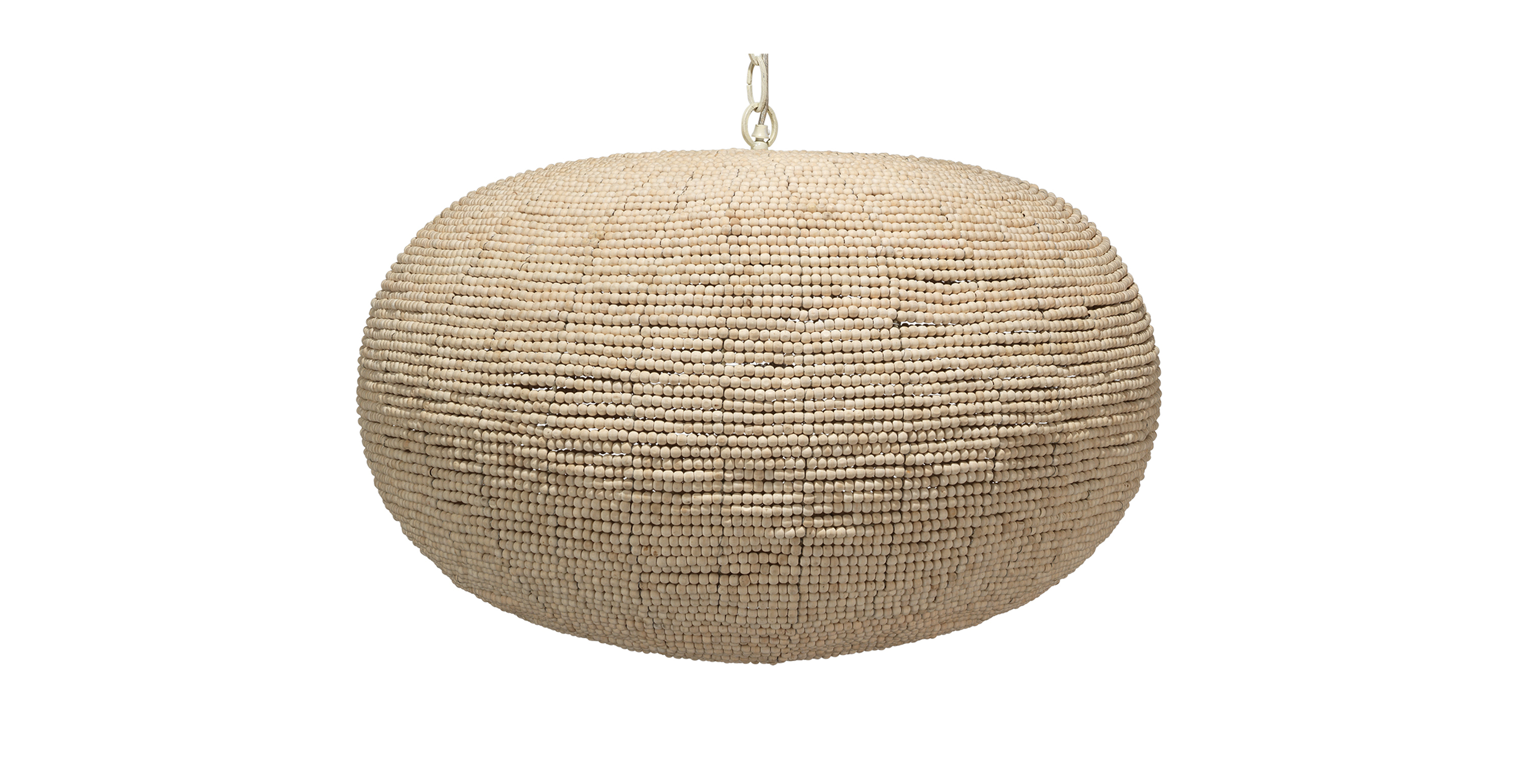 Lyra Beaded Wood 3-Light Pendant -  Natural