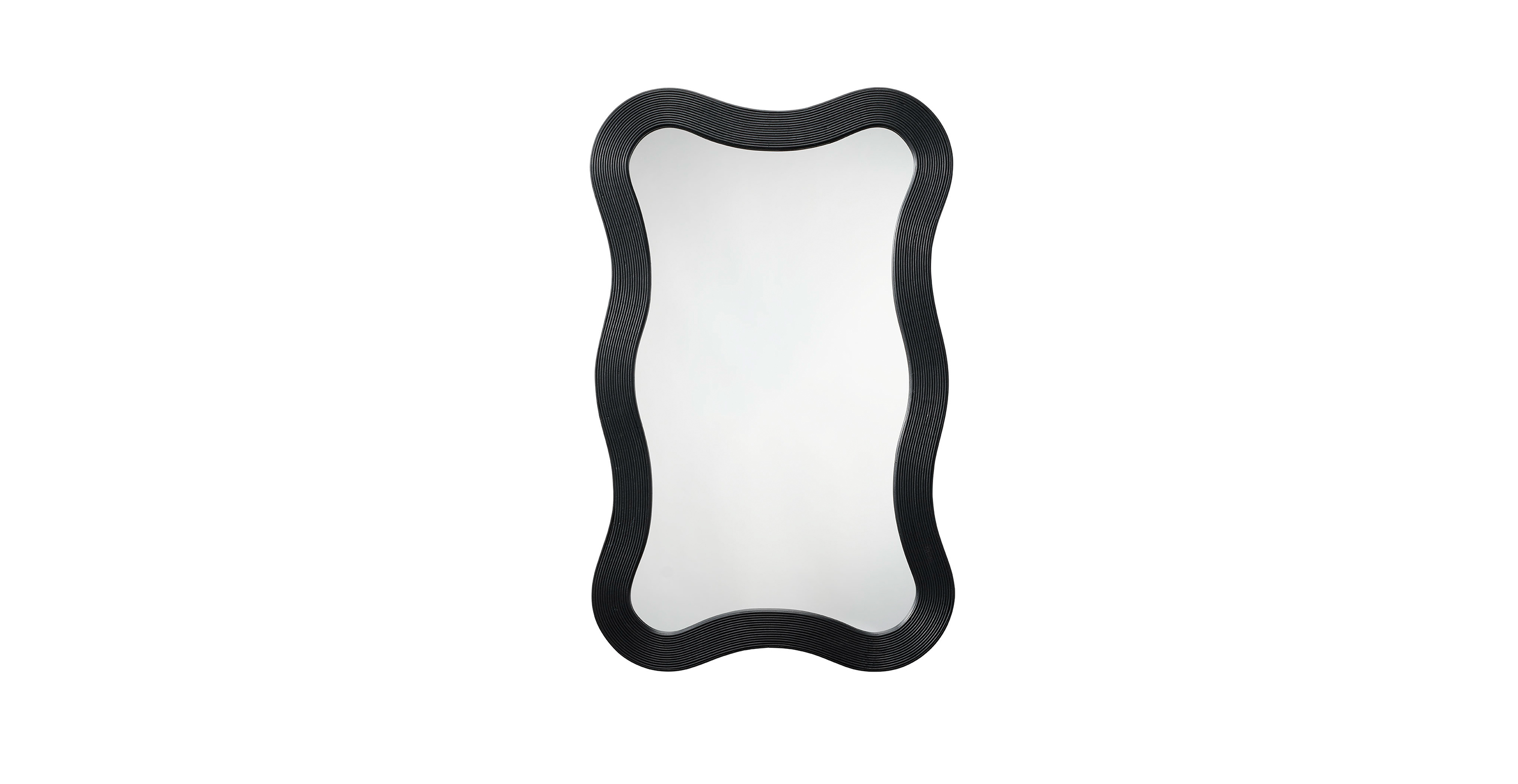 Doro Wavy Bamboo Wall Mirror -  Bamboo Black