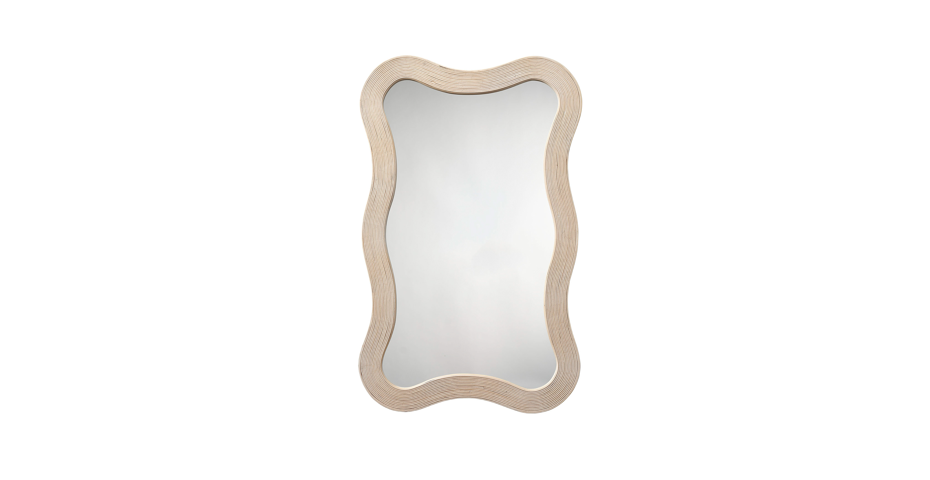 Doro Wavy Bamboo Wall Mirror -  Bamboo Cream