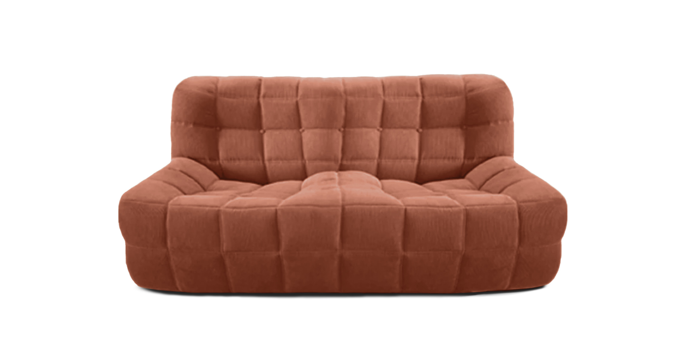 Michel Ducaroy Kashyma Medium Loveseat -  Corduroy Orange Corduroy
