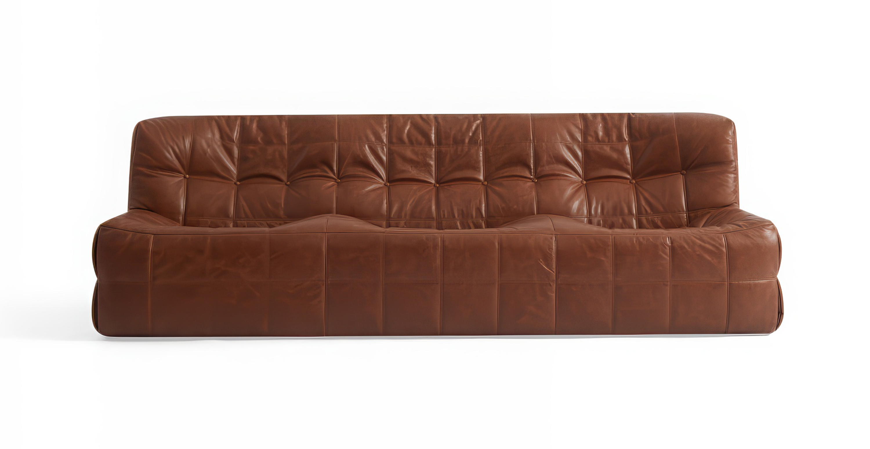 Michel Ducaroy Kashyma 3 Seater Sofa -  Leather Antique Brown