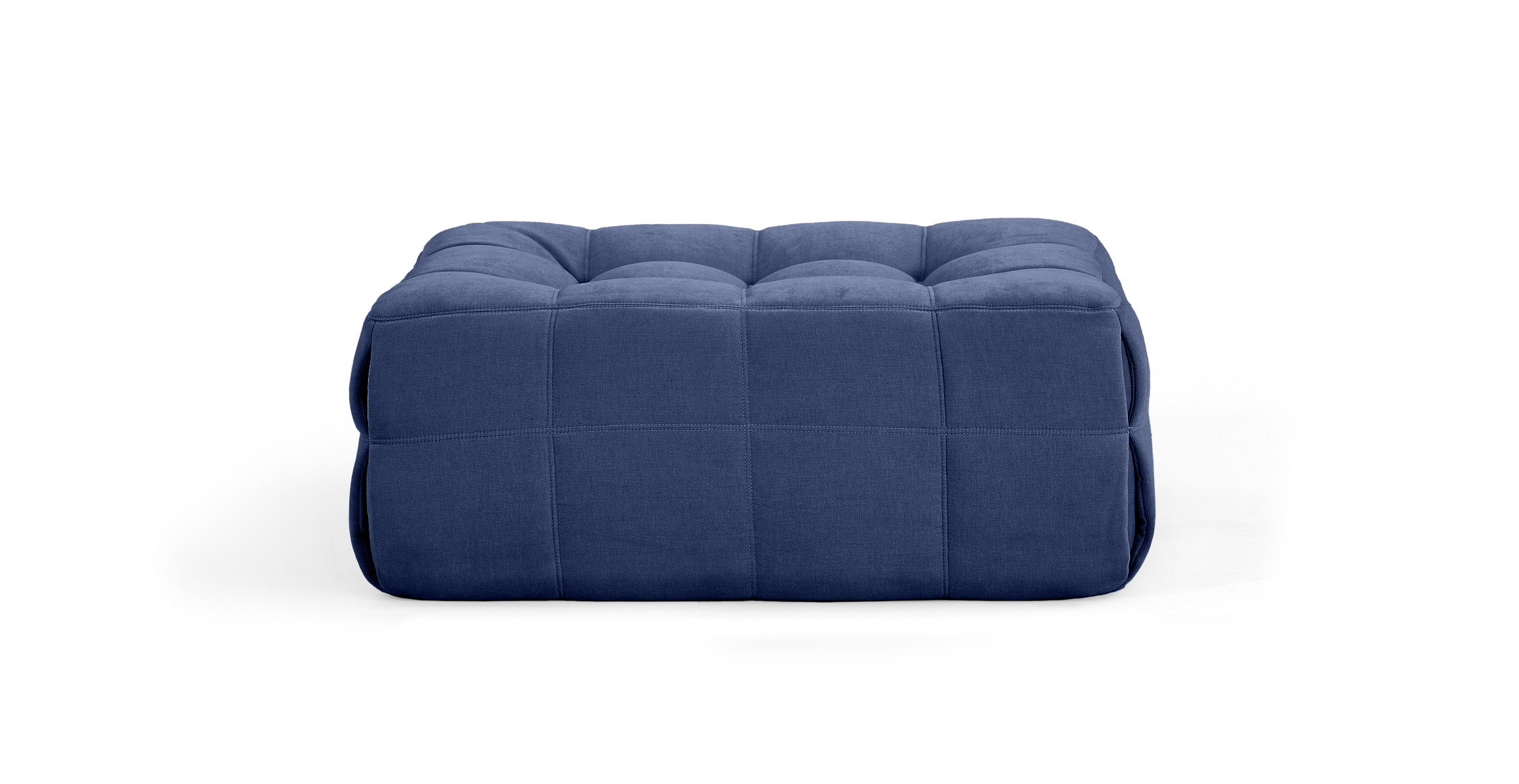 Michel Ducaroy Kashyma Modern Small Ottoman -  Chenille Blue