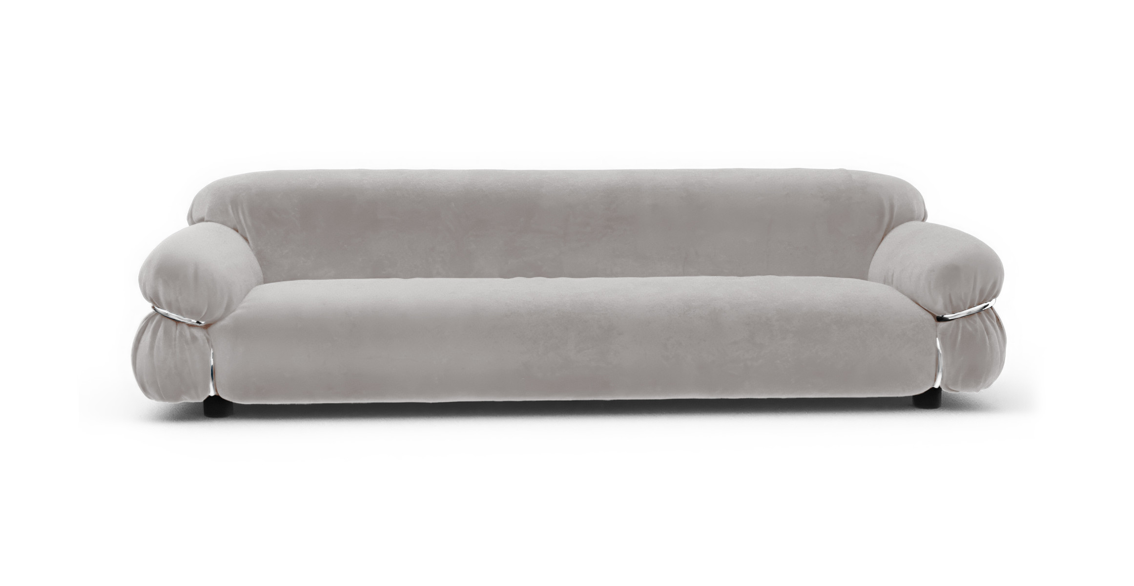 Frattini Sesann 3 Seater Sofa -  Light Gray Velvet Velvet